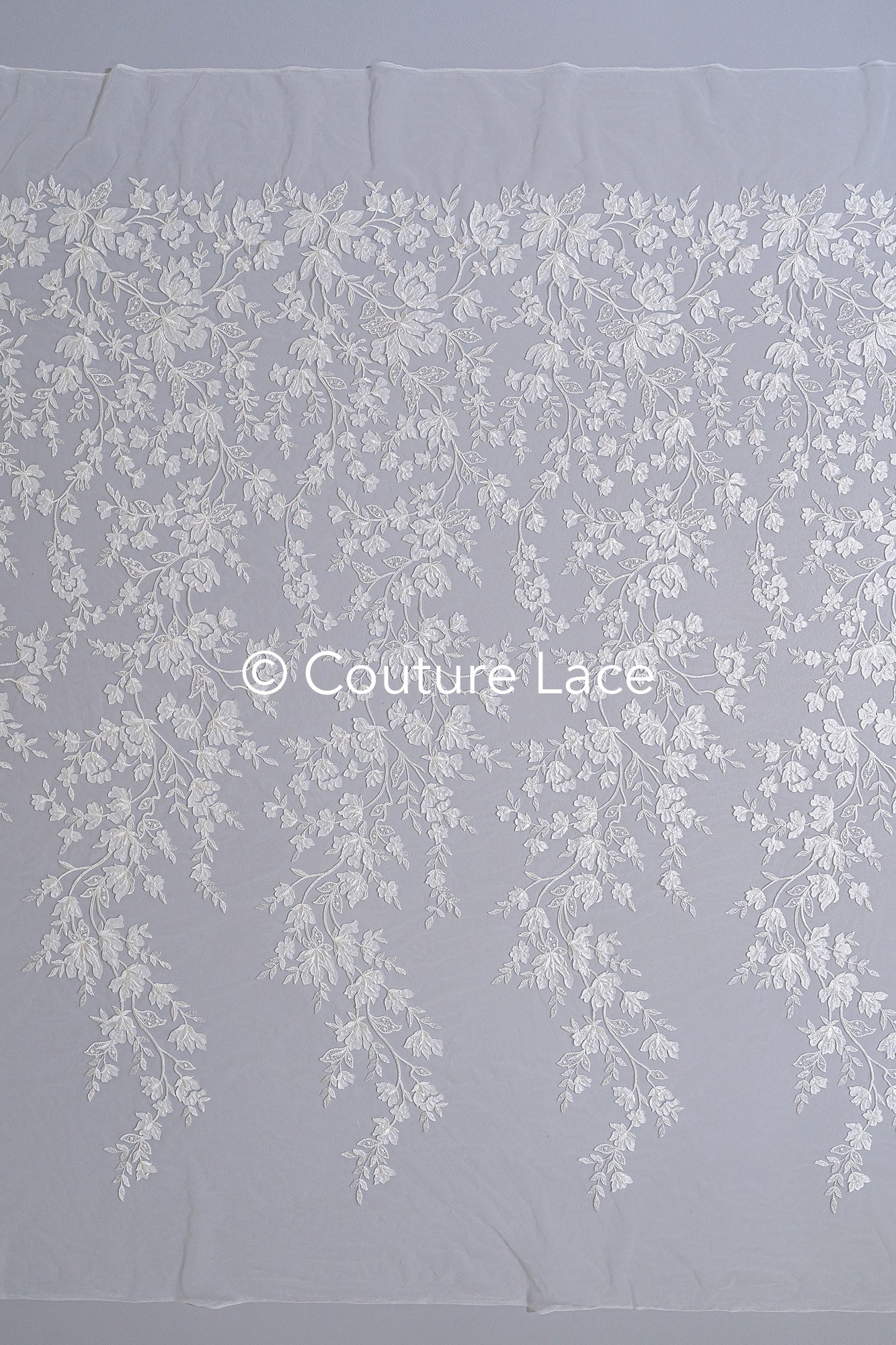 3D flower lace fabric/ bridal lace fabric/ romantic lace fabric with 3D flowers// L24-703
