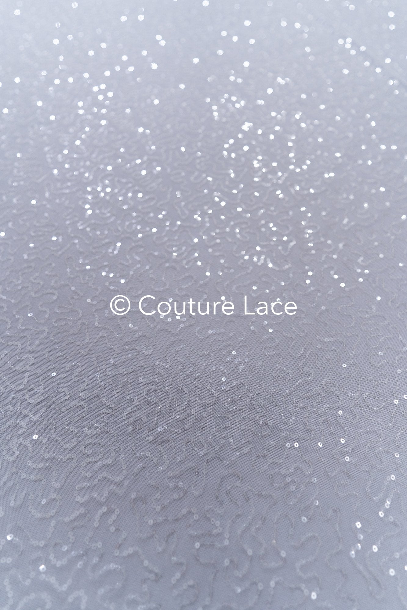 Fine sequin embroidered tulle fabric for glittering wedding dresses, sequin tulle for bridal wear // L25-076N