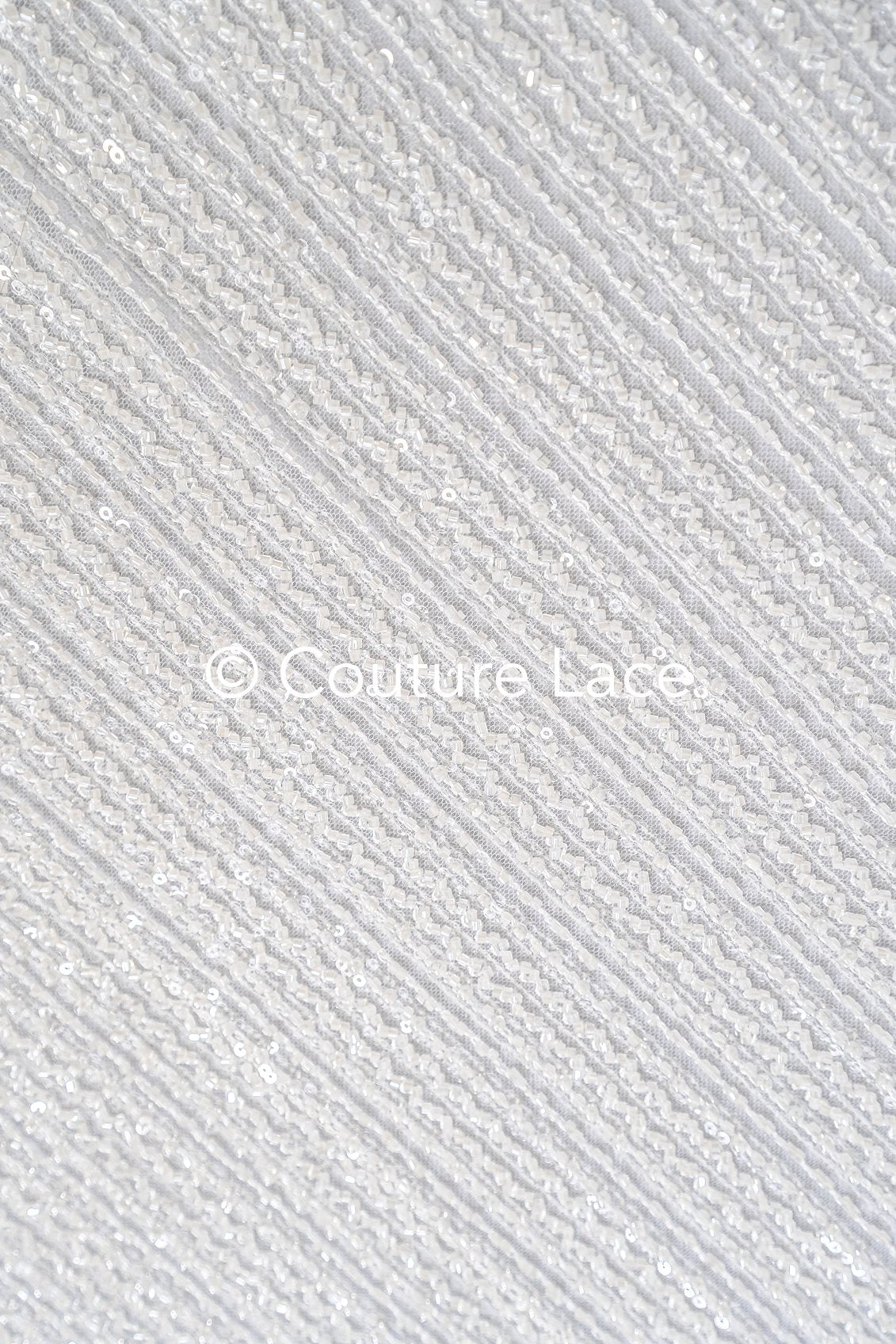 Glitzernde Pailletten Spitze mit Streife-Muster für Brautkleider & Hochzeitsmode // L25-716