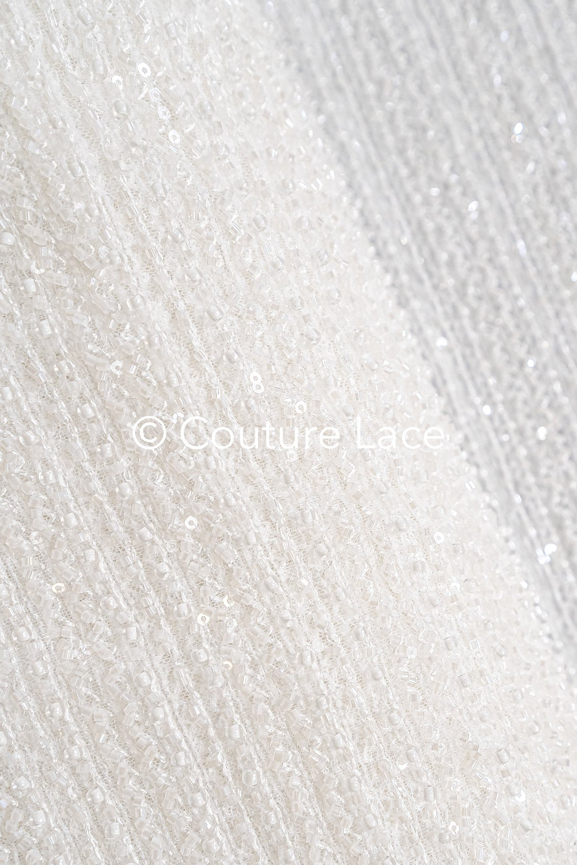 Glitzernde Pailletten Spitze mit Streife-Muster für Brautkleider & Hochzeitsmode // L25-716