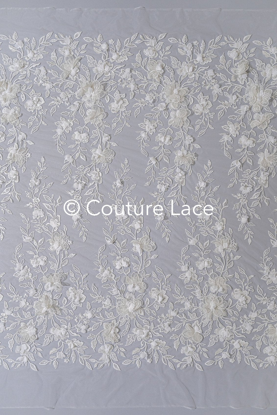 Exquisite Florale Spitze für Brautkleider, 3D Blumenspitze für Brautmode // L25-726