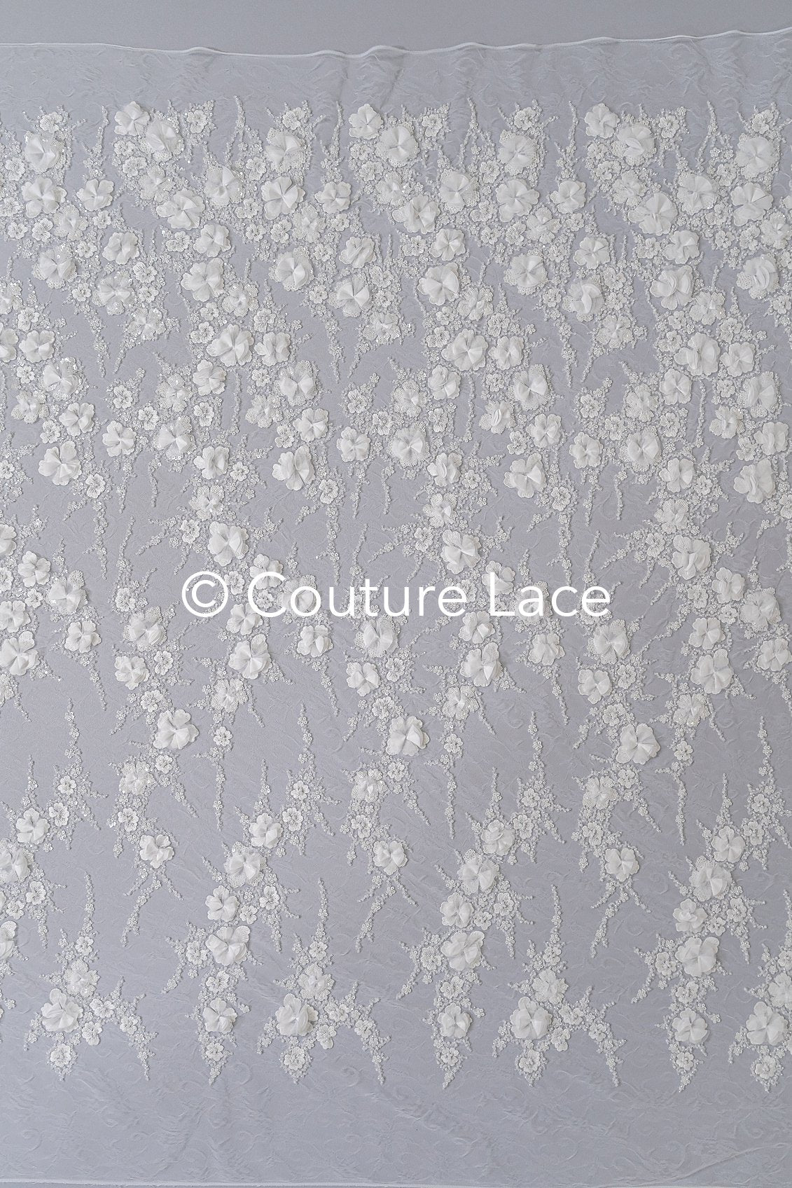 Exquisite Florale Spitze für Brautkleider, 3D Blumenspitze für Brautmode // L25-731