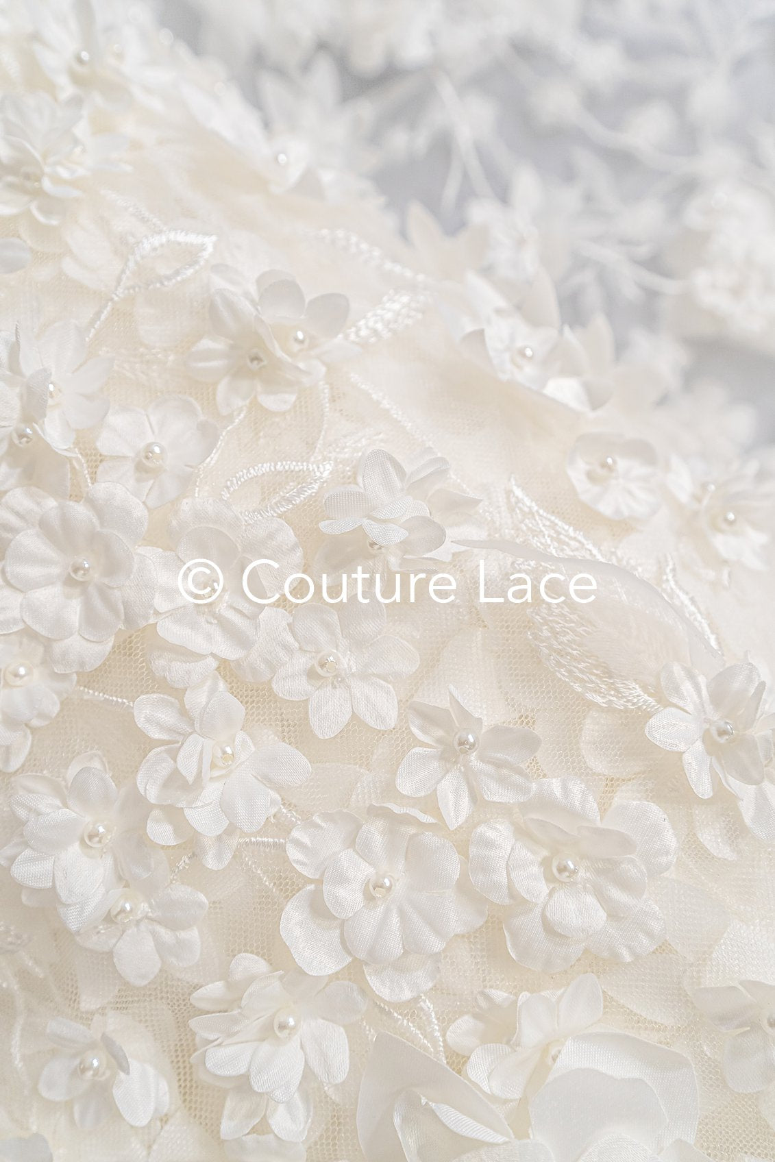 Luxus Florale Spitze für Brautkleider, 3D Blumenspitze für Brautmode // L25-732