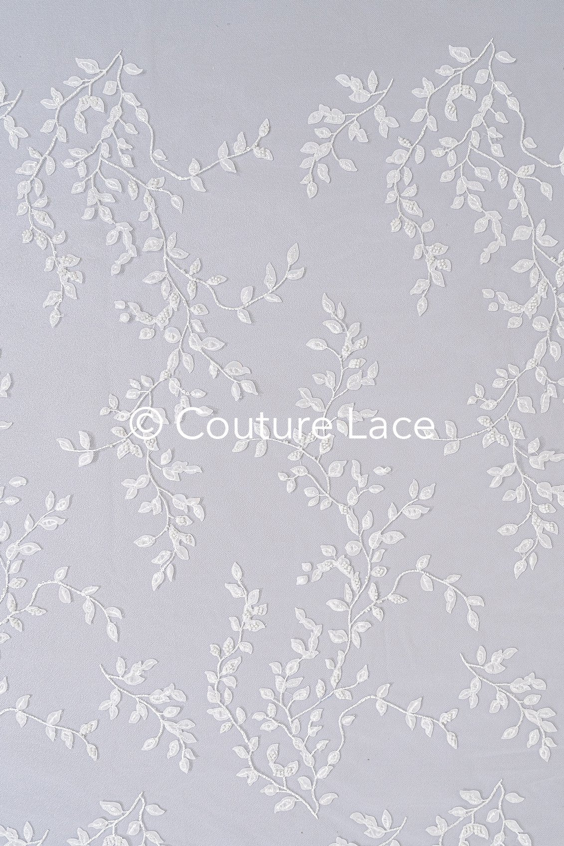 Fine floral 3D blossom bridal lace, bridal fabric with embroidery for wedding dresses with small flowers // L25-742