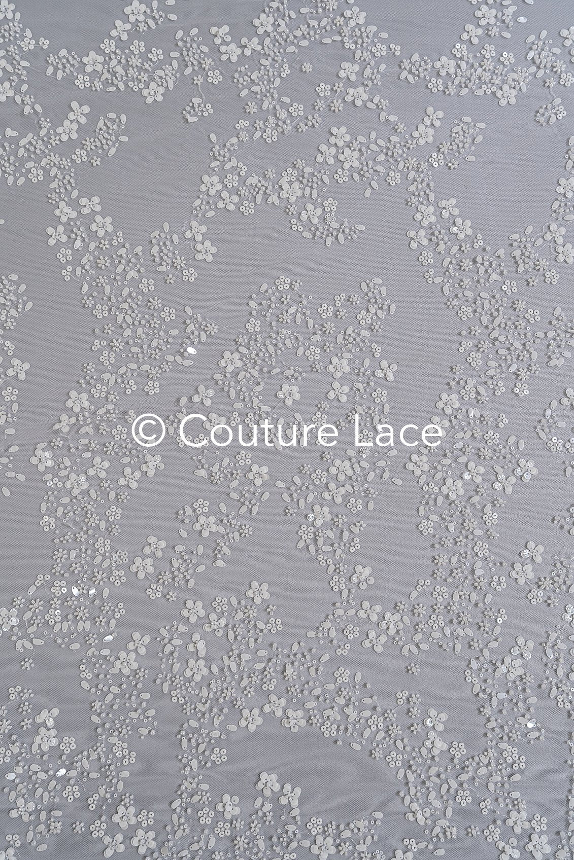 Beaded bridal lace/ Beaded embroidery for wedding dresses/ Bridal fabrics // L25-749
