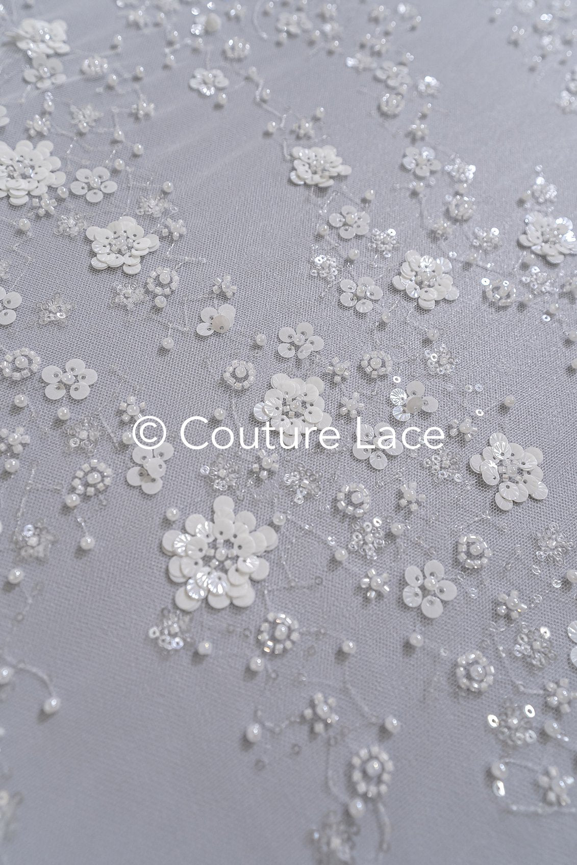 Beaded bridal lace/ Beaded embroidery for wedding dresses/ Bridal fabrics // L25-750