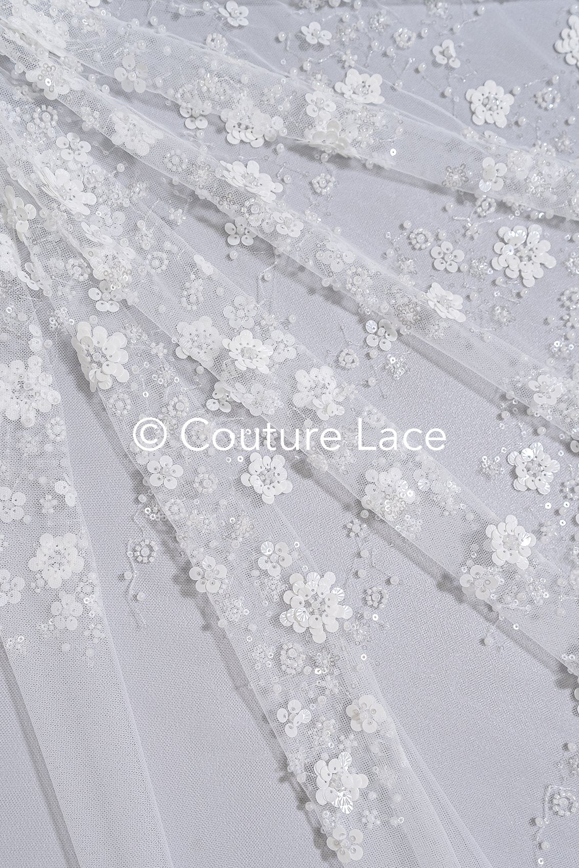 Beaded bridal lace/ Beaded embroidery for wedding dresses/ Bridal fabrics // L25-750