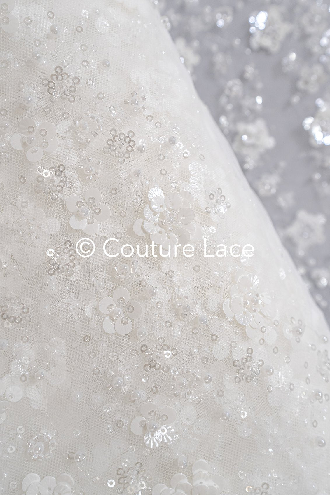 Beaded bridal lace/ Beaded embroidery for wedding dresses/ Bridal fabrics // L25-750