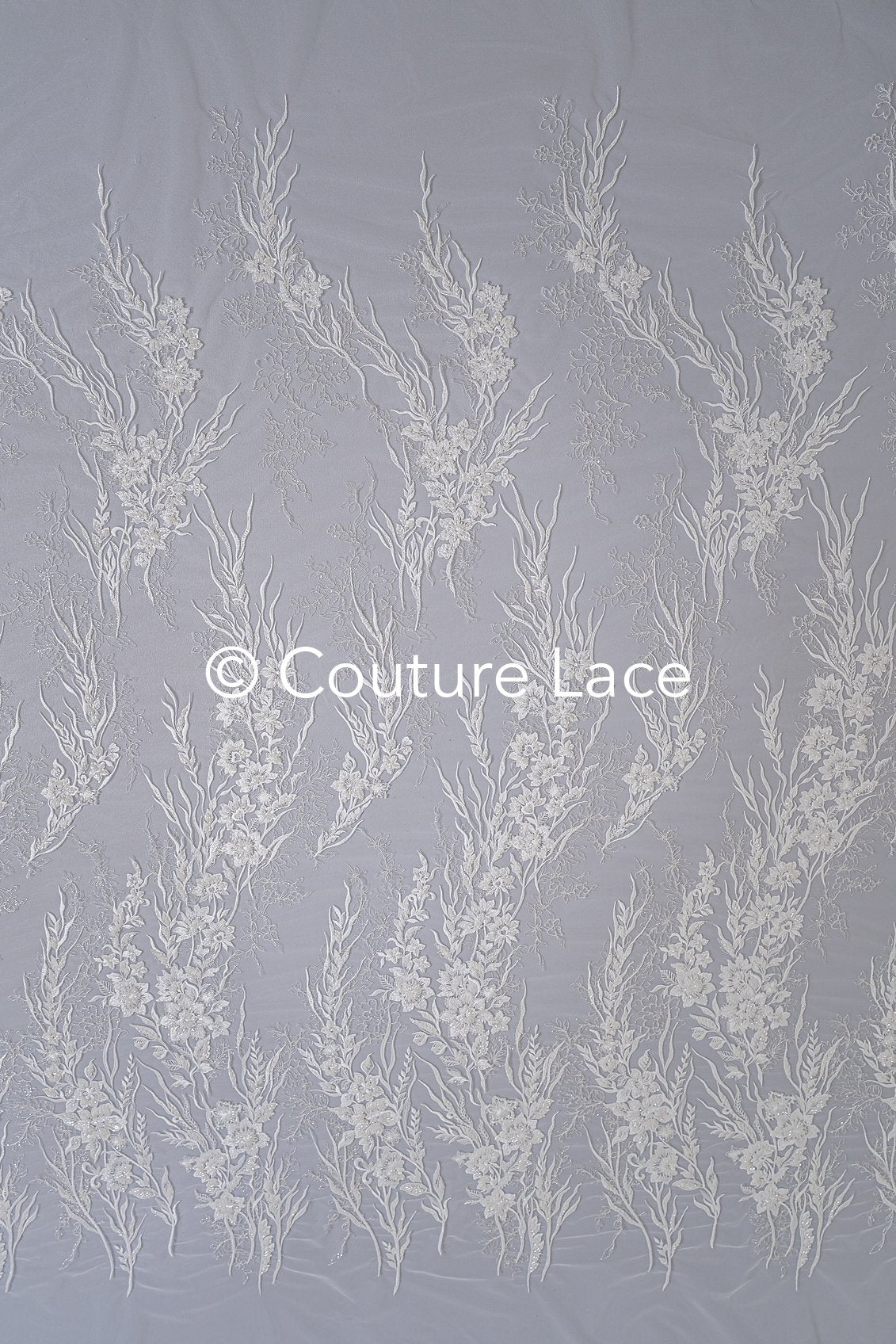 Beaded bridal lace/ Floral lace for wedding dresses/ High-quality bridal fabrics // L25-751