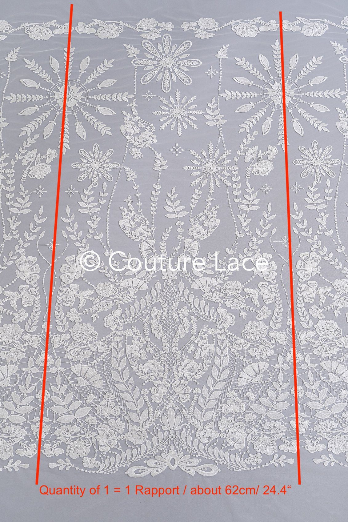 High-quality floral bridal lace/ Finest bridal lace with floral pattern// L25-753