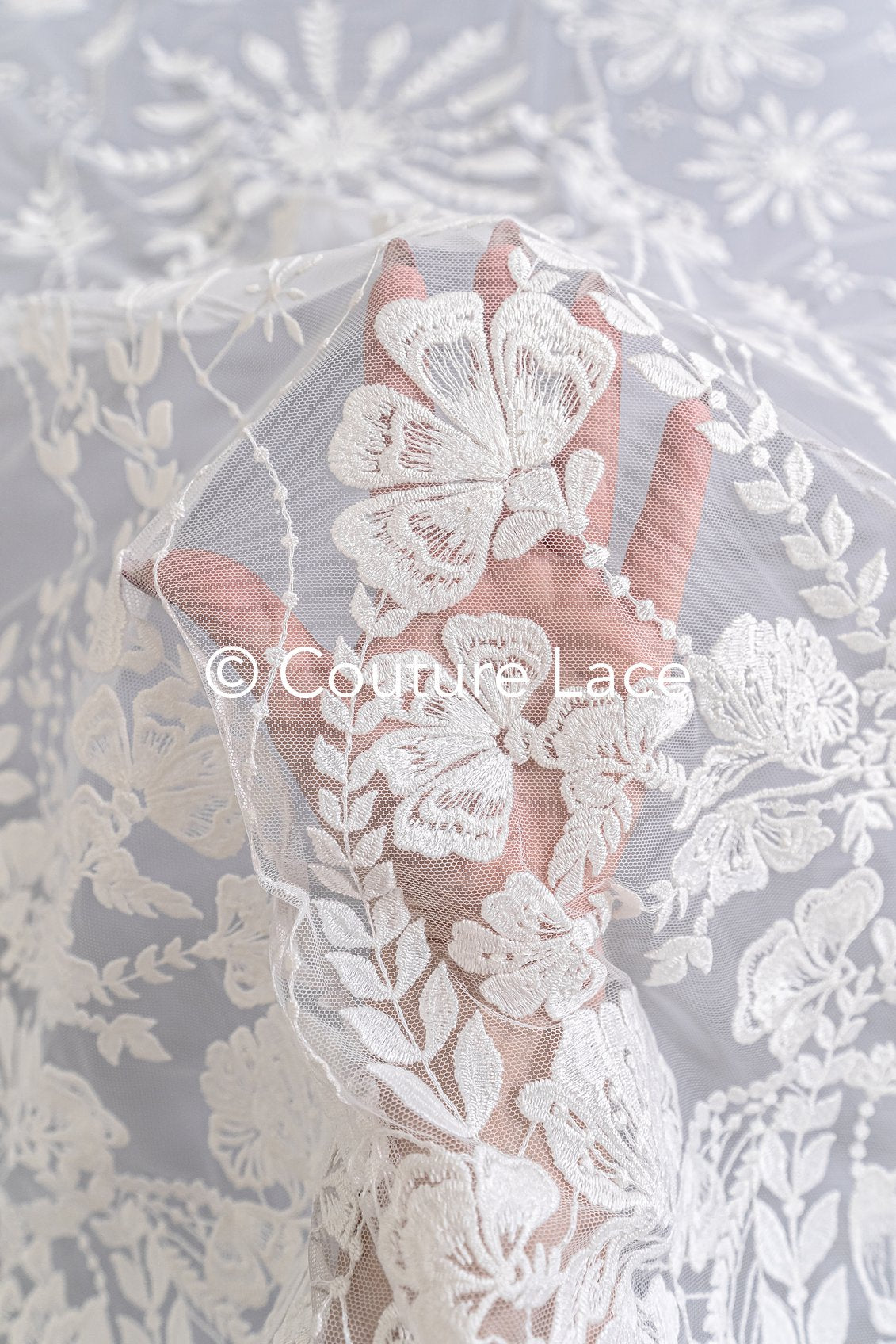 High-quality floral bridal lace/ Finest bridal lace with floral pattern// L25-753