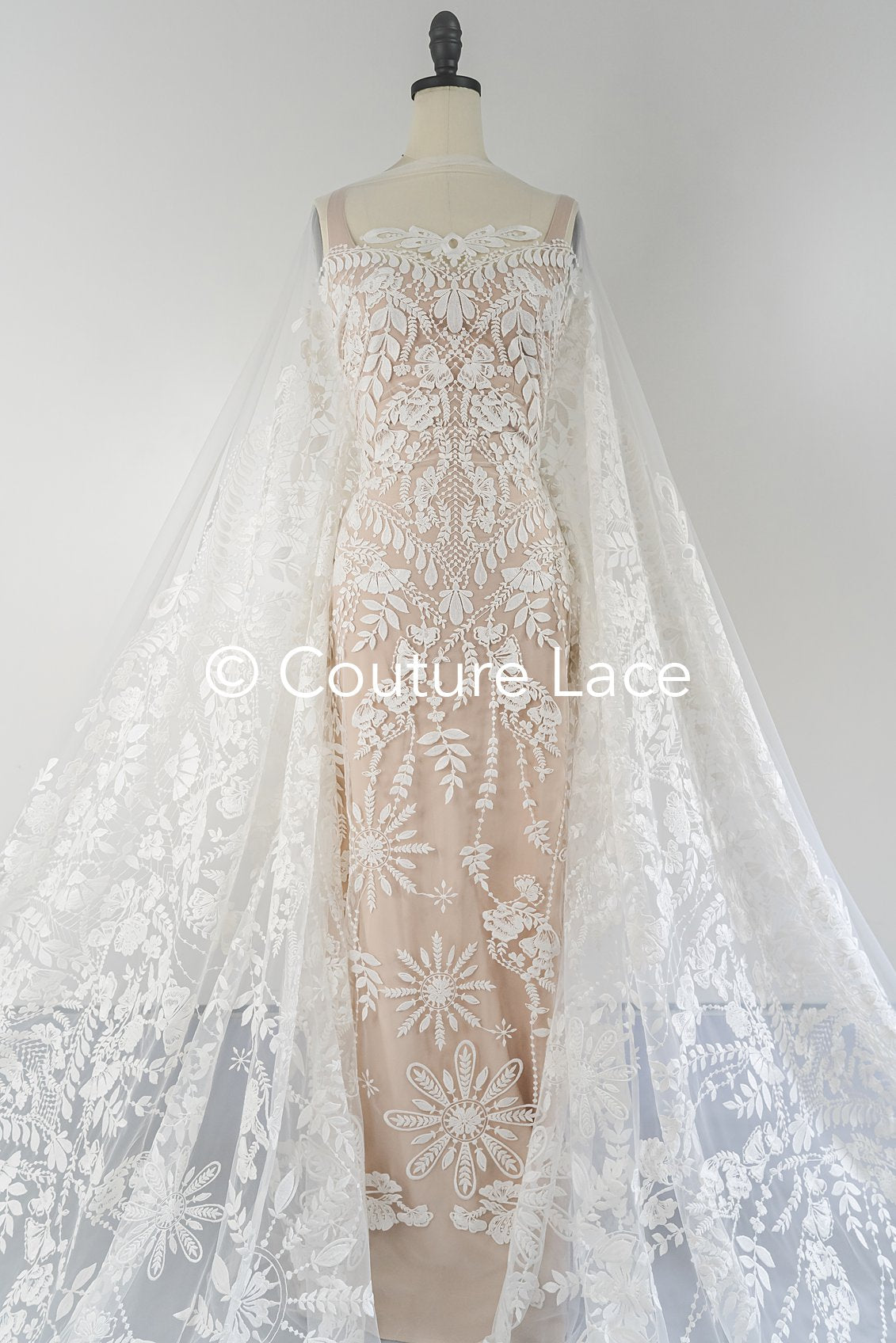 High-quality floral bridal lace/ Finest bridal lace with floral pattern// L25-753