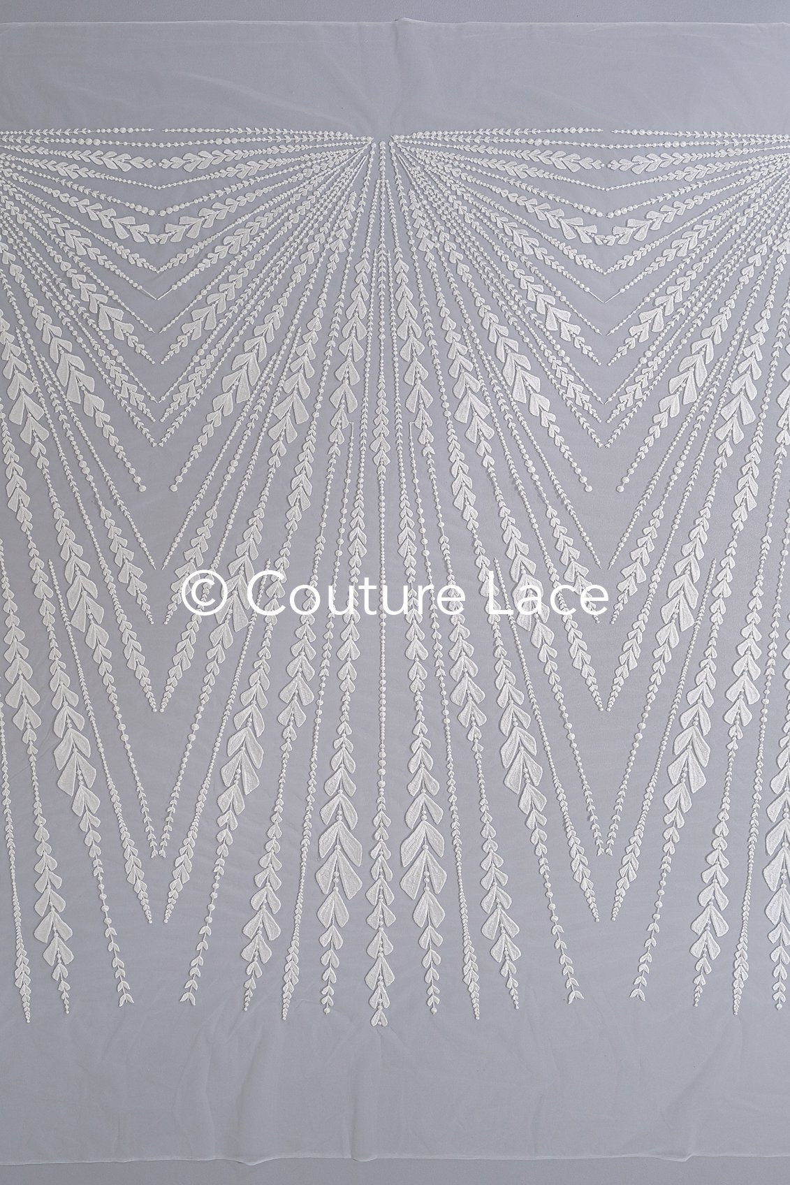 Fine bridal lace with floral pattern/ Boho bridal lace // L25-755