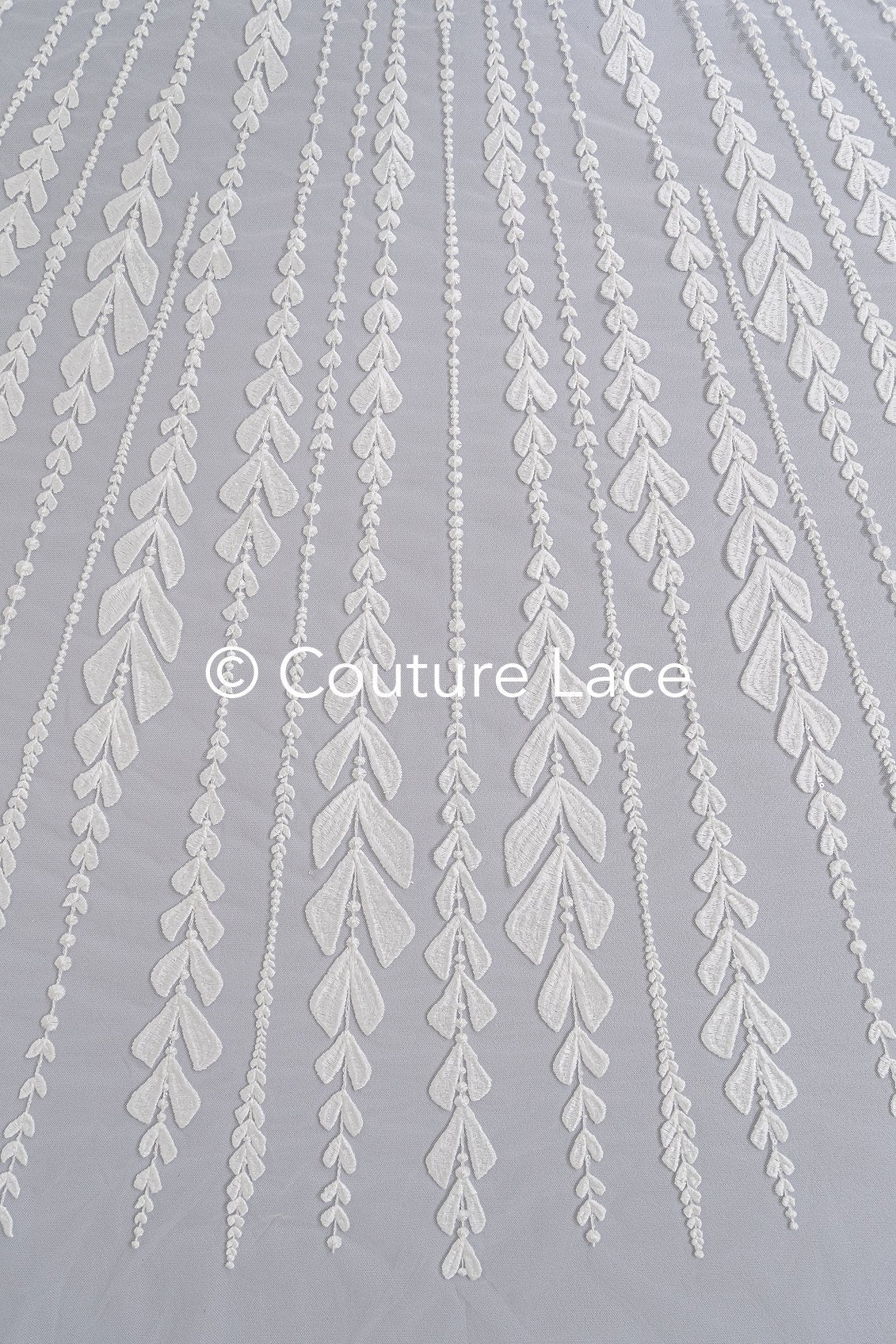 Fine bridal lace with floral pattern/ Boho bridal lace // L25-755