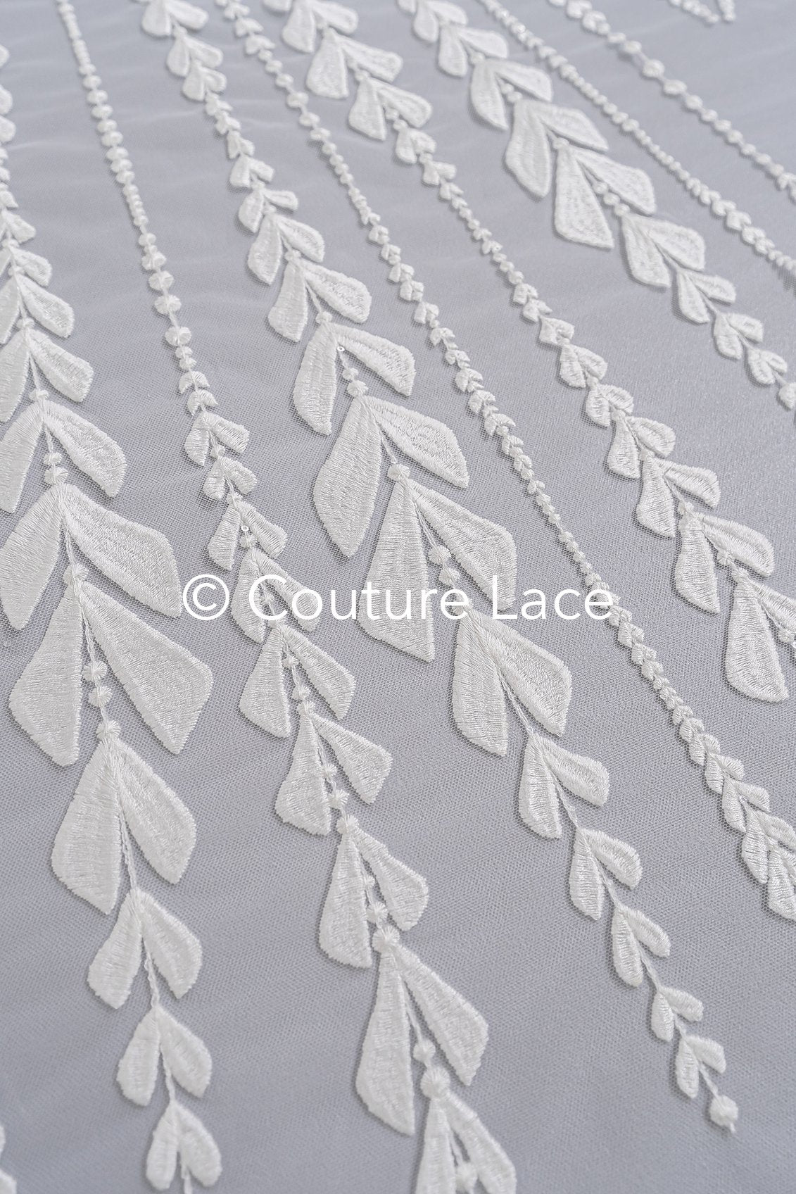 Fine bridal lace with floral pattern/ Boho bridal lace // L25-755
