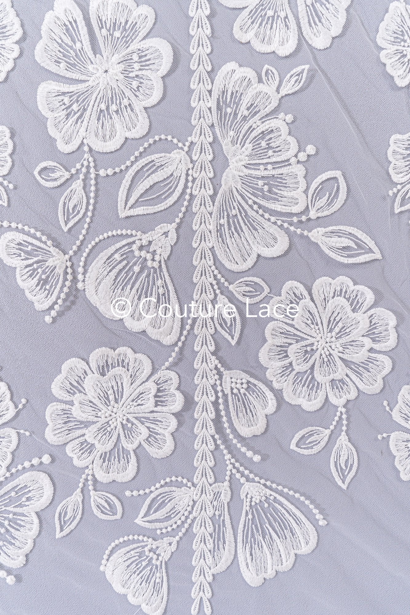 Boho bridal lace with floral pattern/ Boho lace for wedding dress // L25-756
