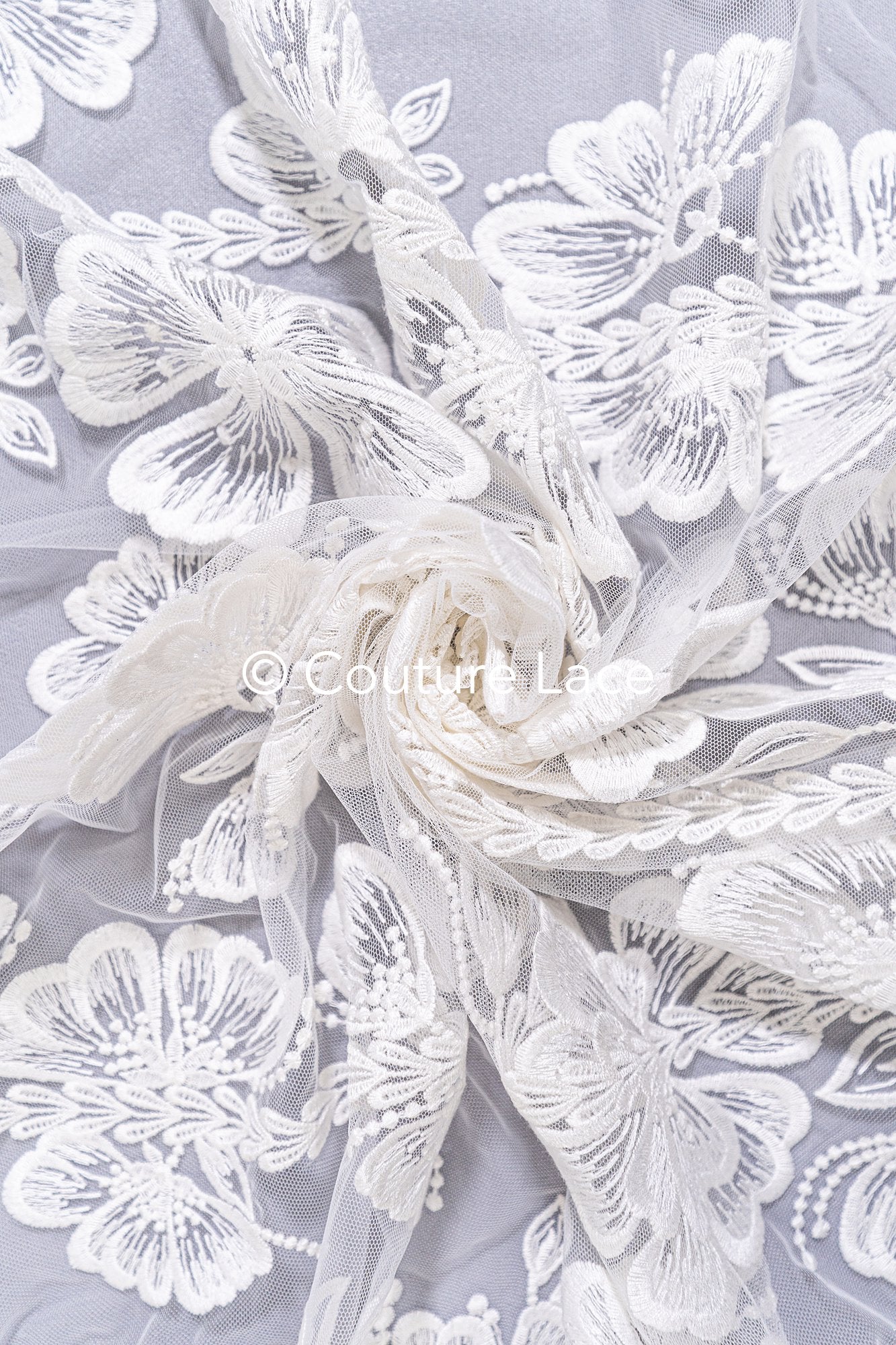 Boho bridal lace with floral pattern/ Boho lace for wedding dress // L25-756