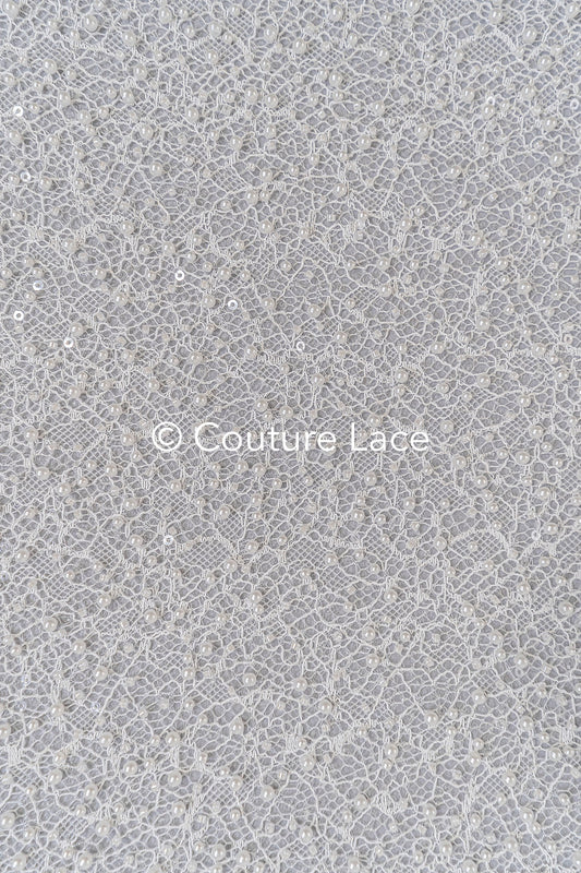 Dentelle perlée, dentelle de perles, dentelle française avec perles // L25-790