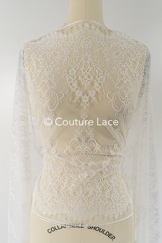 3 Meter Französische Blumen Spitze/ Französische Chantilly Brautspitze Borte // L25-799