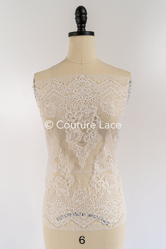 3 Meter Französische Blumen Spitze/ Französische Chantilly Brautspitze Borte // L25-805