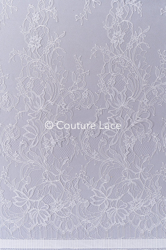 3 mètres de dentelle florale française / Dentelle florale française pour mariée // L25-052