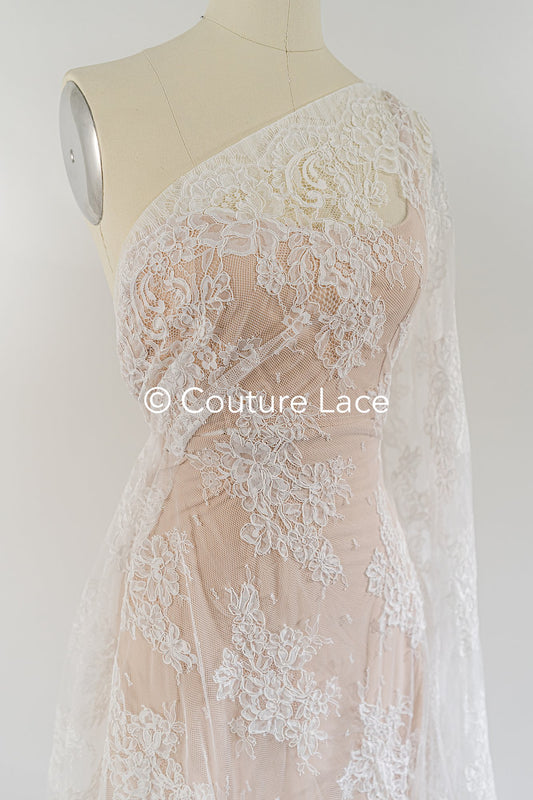 3 Meter Französische Blumen Spitze/ Französische florale Brautspitzeflorale // L25-848