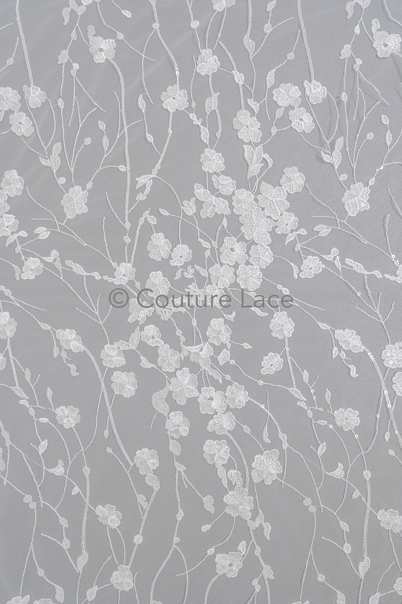 Florale Brautspitze/ Brautspitzenmaterial/ cremefarbene Brautspitze/ florale Hochzeitsspitze mit Pailletten/ Couture-Spitze// L23-631