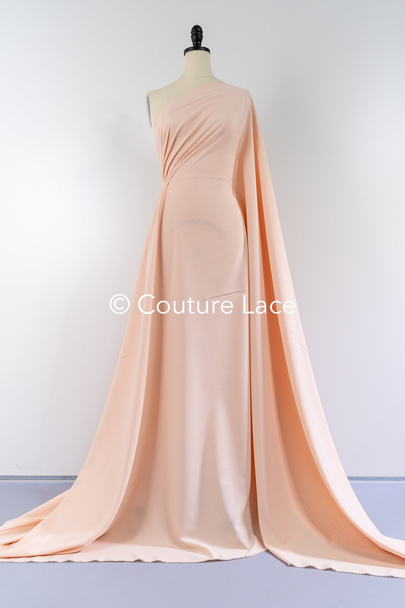 Peach-colored, soft stretch satin – ideal for elegant evening dresses and festive occasions // R-140-17