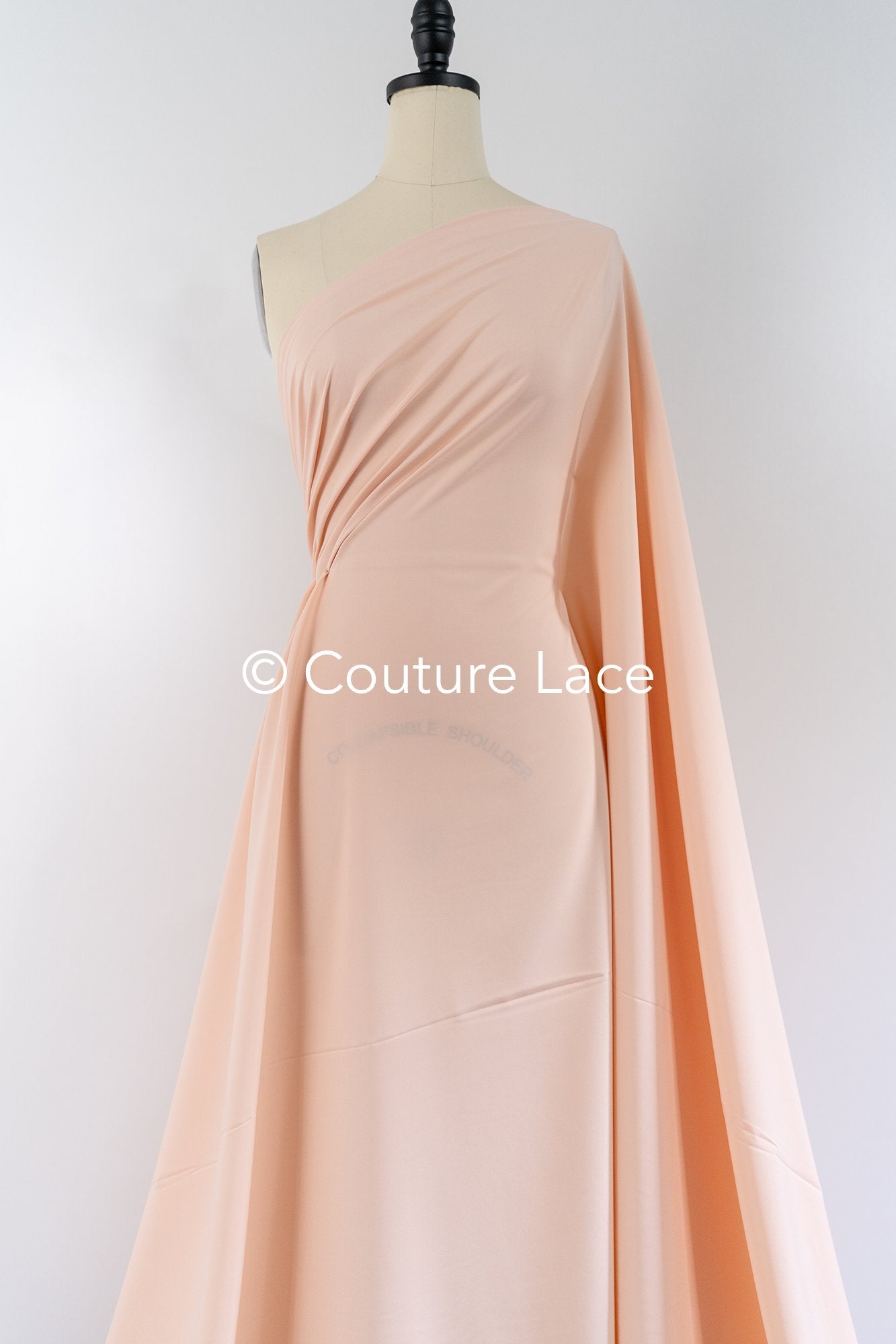 Peach-colored, soft stretch satin – ideal for elegant evening dresses and festive occasions // R-140-17