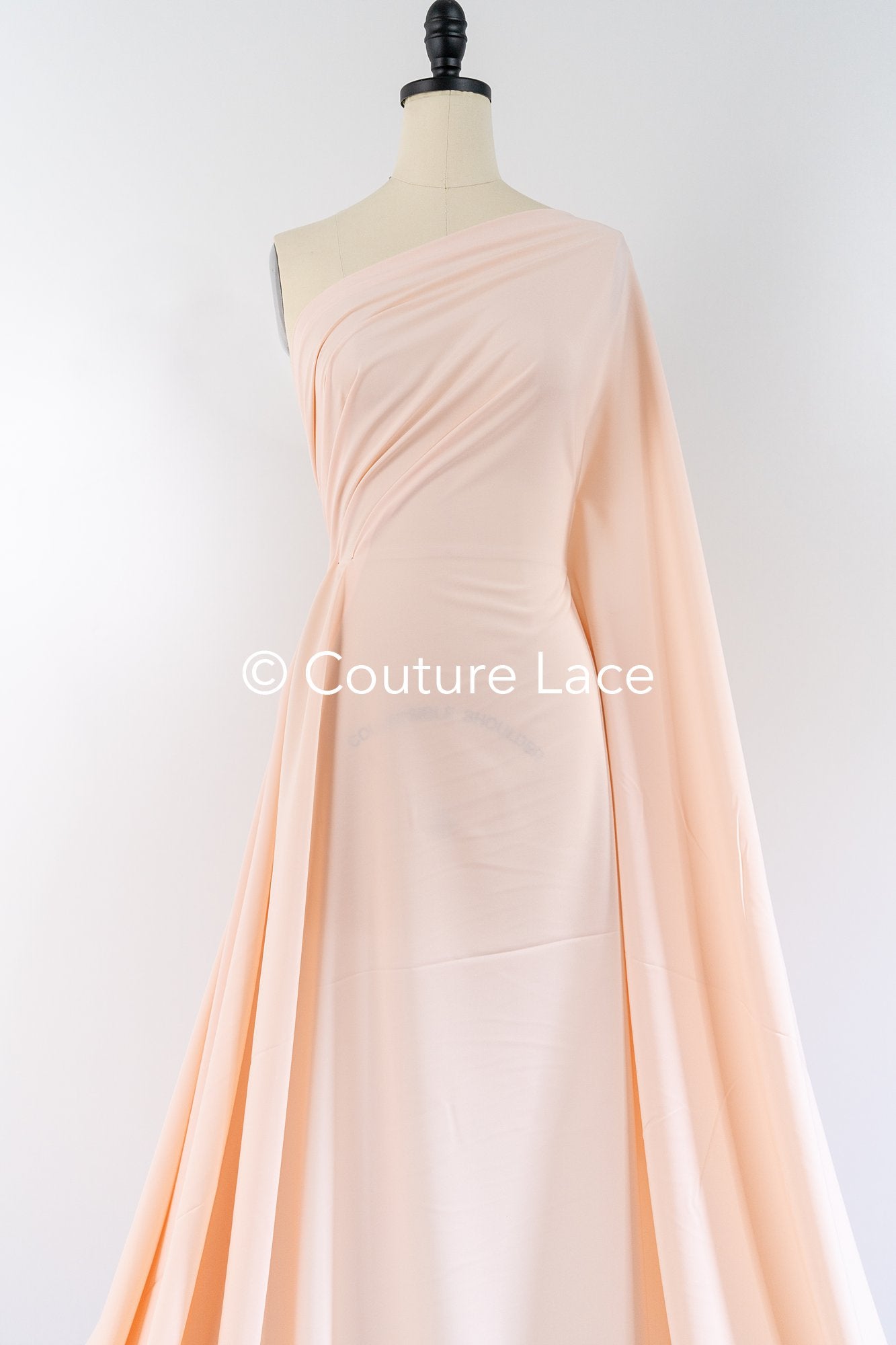 Bright Peach-colored, soft-rose colored stretch satin – ideal for elegant evening dresses and festive occasions // R-140-17