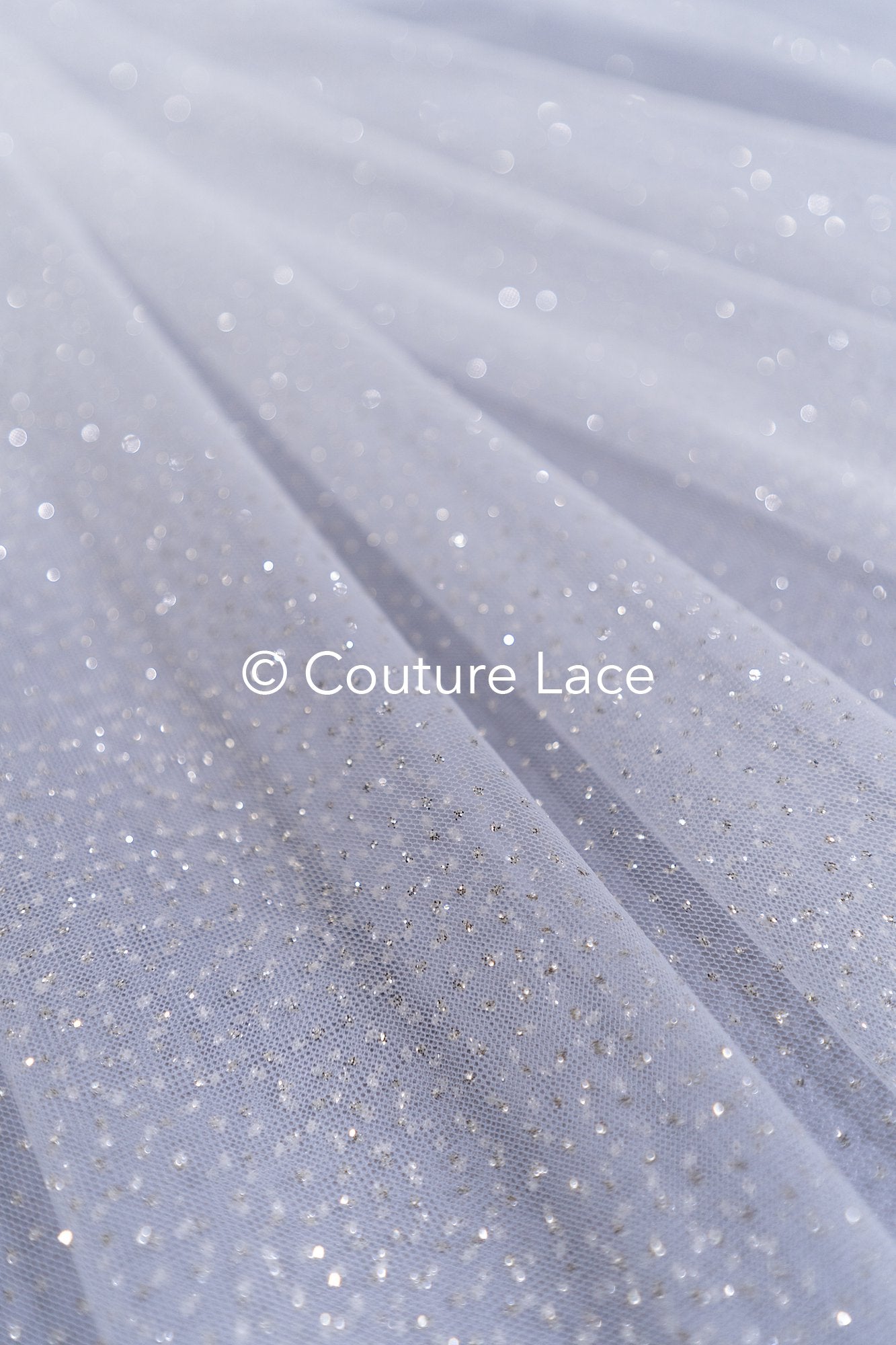 Fine Glitter Tulle/ Off-White Silver Glitter Tulle/ Glitter Tulle for Veils// R-207