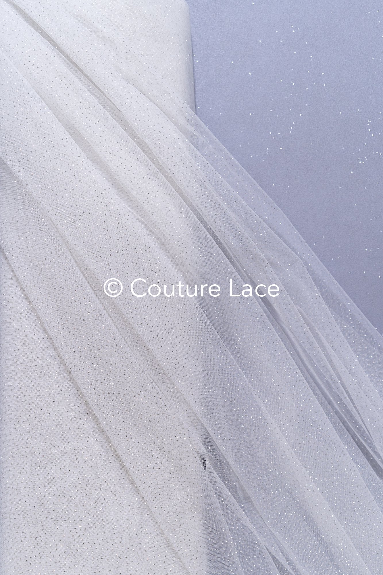 Fine Glitter Tulle/ Off-White Silver Glitter Tulle/ Glitter Tulle for Veils// R-207