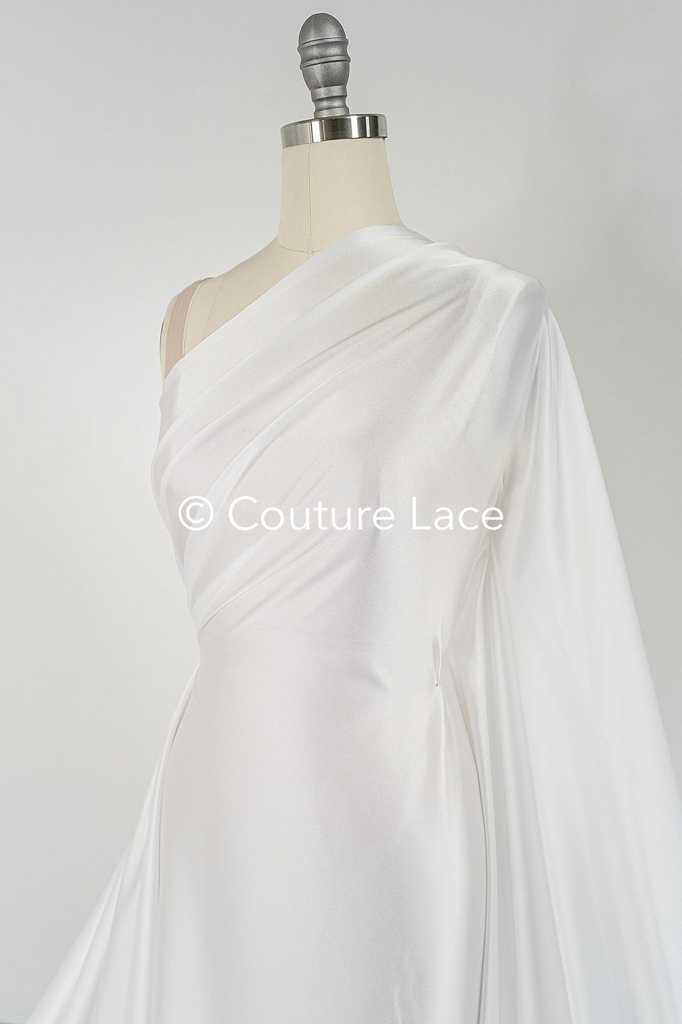 Light Silky Off-White Bridal Satin – Fine fabric for bridal wear, formal wear and home textiles // R-059