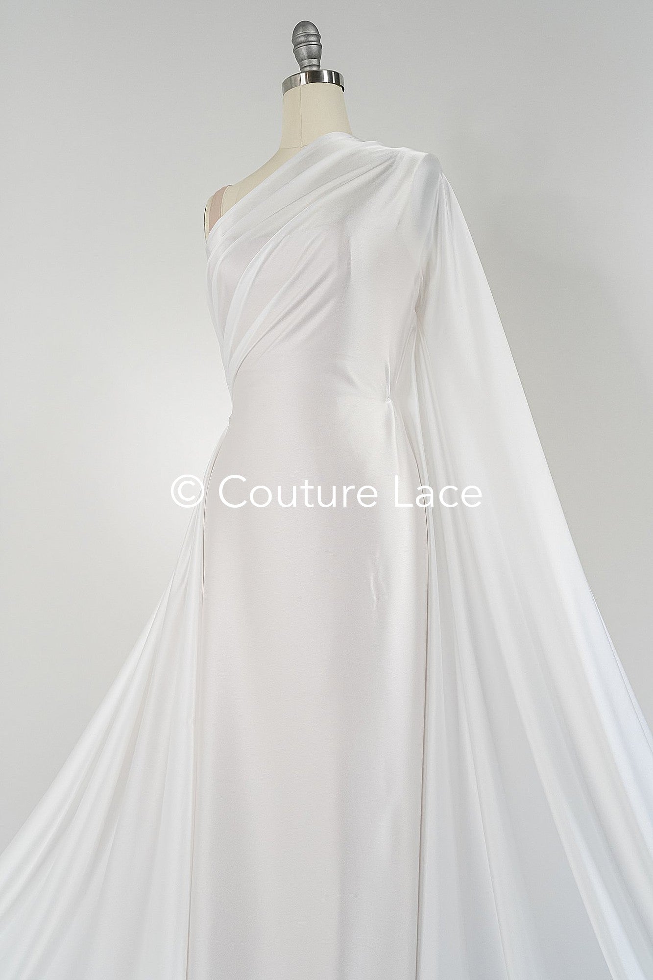 Light Silky Off-White Bridal Satin – Fine fabric for bridal wear, formal wear and home textiles // R-059