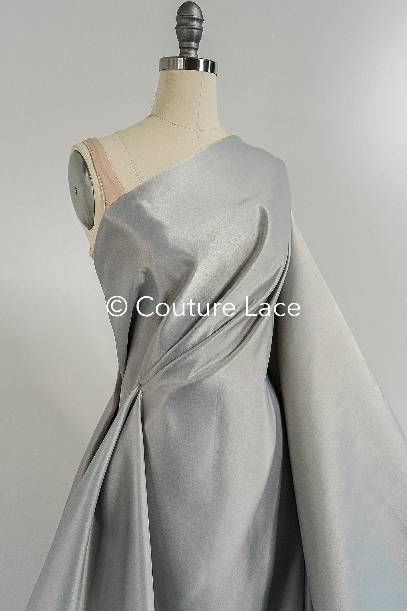 Silver-Gray Satin – Silky shiny satin for noble princess dresses, evening gowns and decoration // R-064