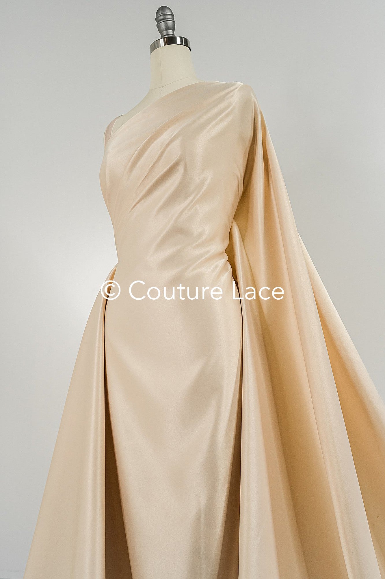 Light beige/sand-colored satin, silky satin for noble princess dresses, evening gowns and decoration // R-068