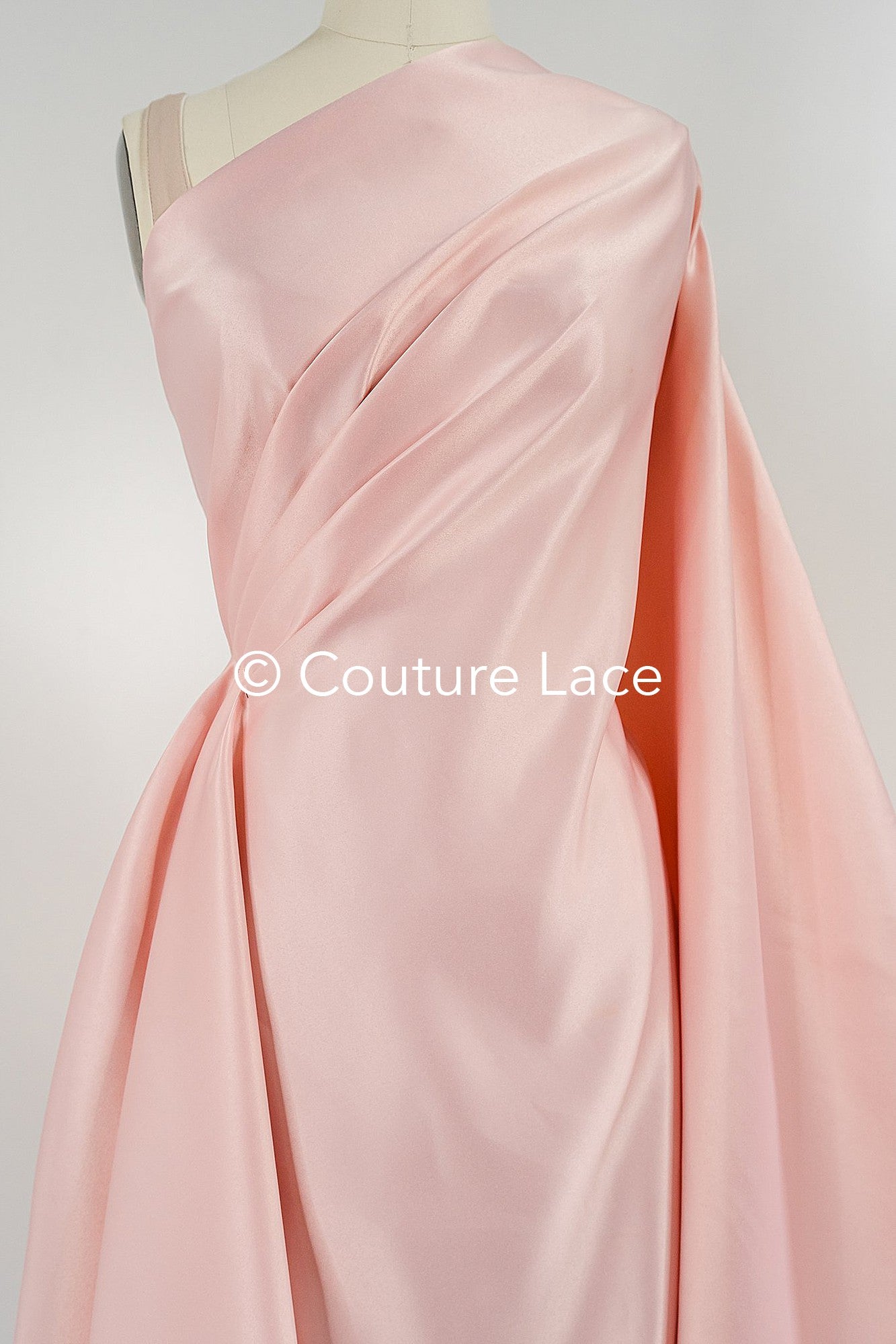 Peach satin, silky satin for noble princess dresses, evening gowns and decoration // R-071