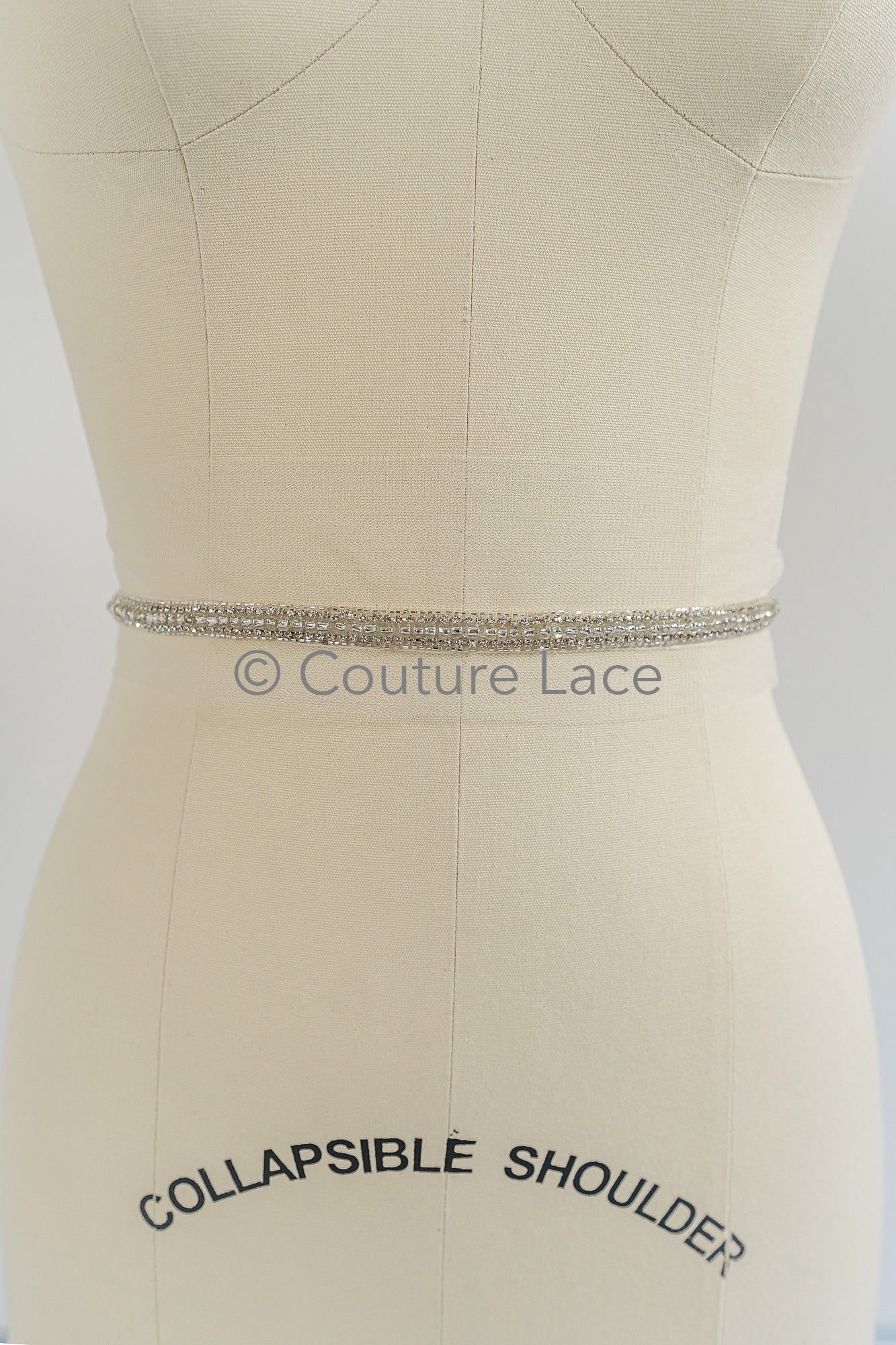 Brautspitze Borte mit Perlen & Kristallen Silber/ Spitzenborte mit Perlen/ Brautgürtel Borte/ Spitzenborte für Brautkleid// T24-092