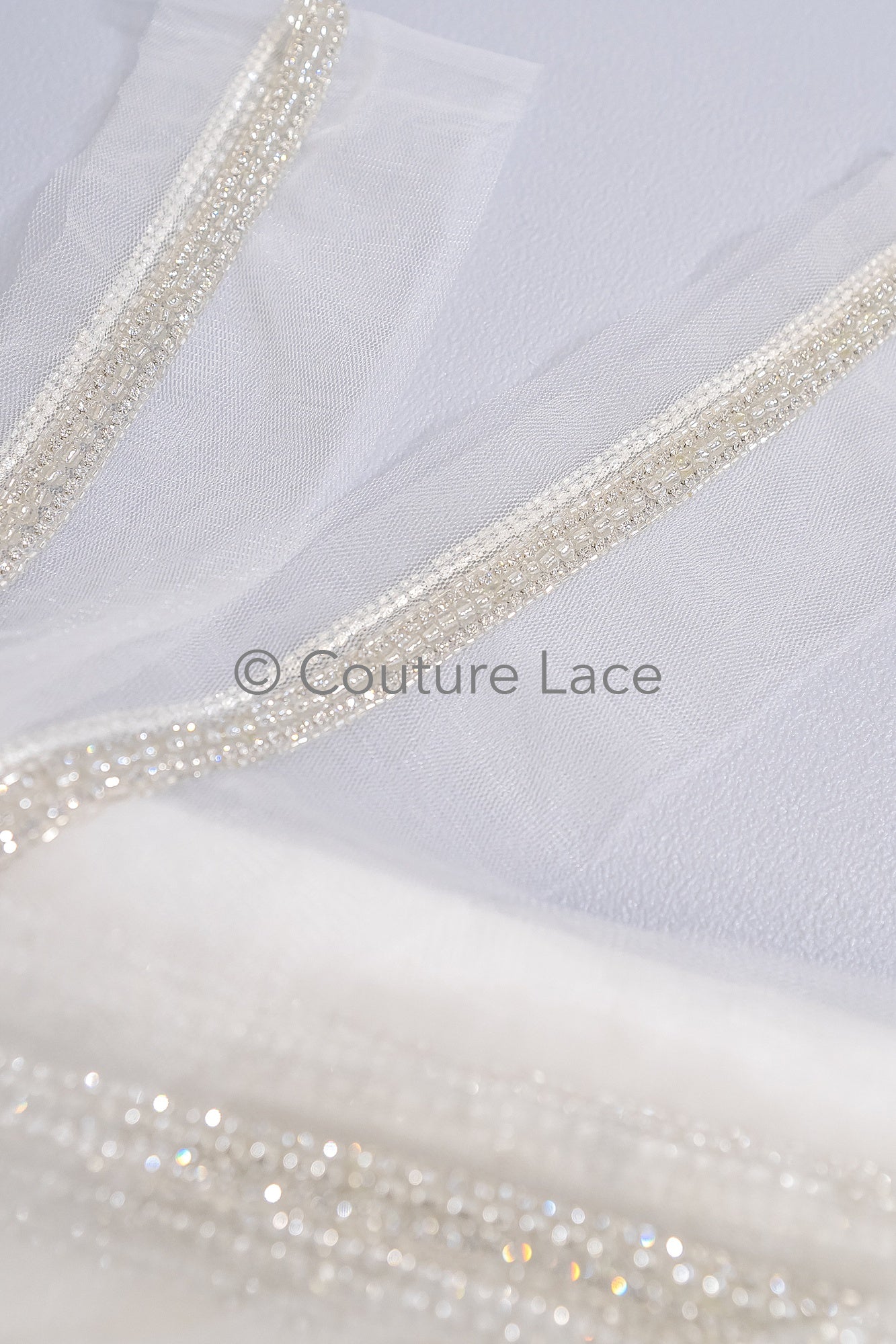 Brautspitze Borte mit Perlen & Kristallen Silber/ Spitzenborte mit Perlen/ Brautgürtel Borte/ Spitzenborte für Brautkleid// T24-092