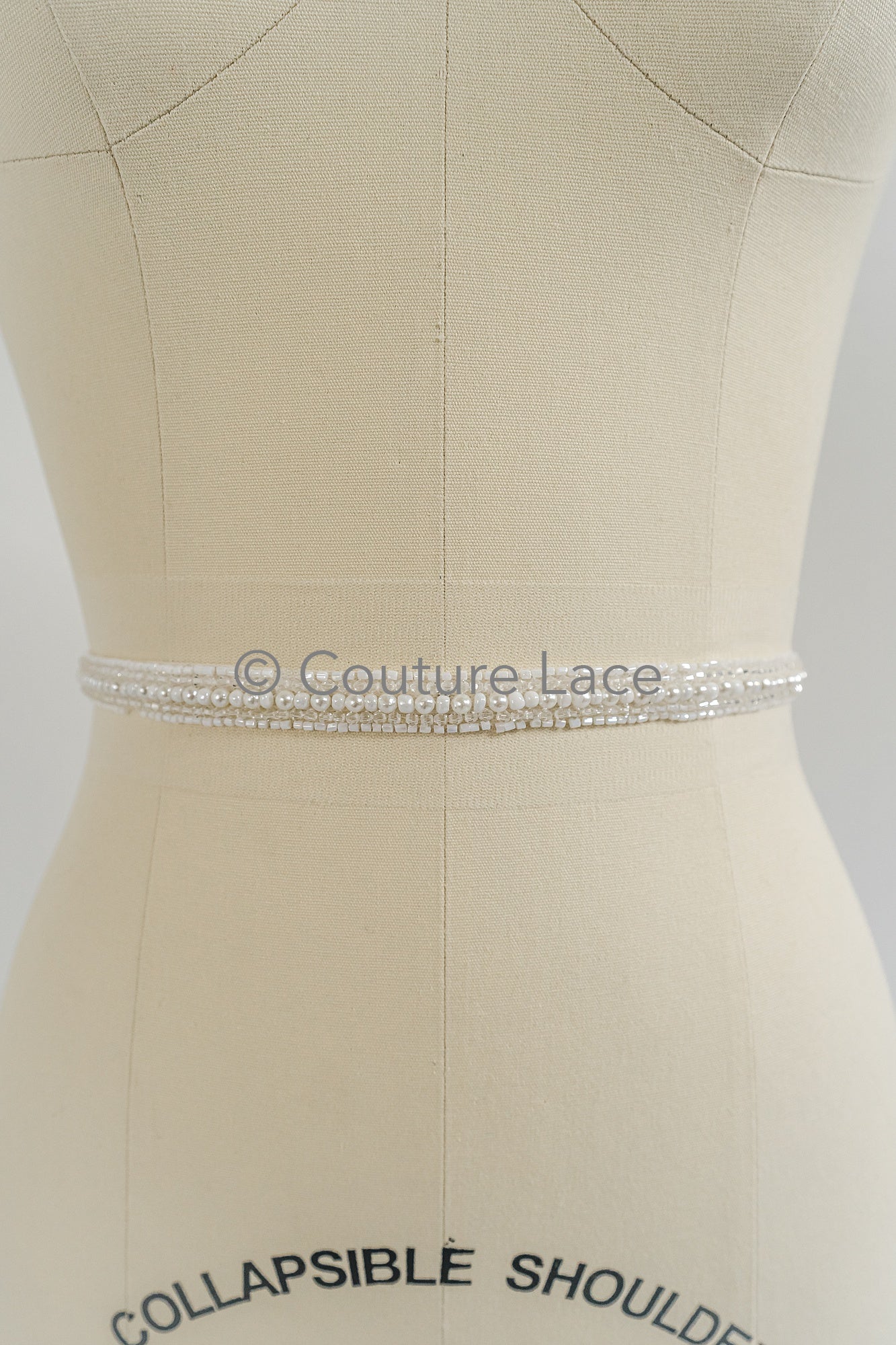 Brautspitze Borte mit Perlen/ weiße Spitzenborte mit Perlen/ Brautgürtel Borte/ Spitzenborte für Brautkleid// T24-093