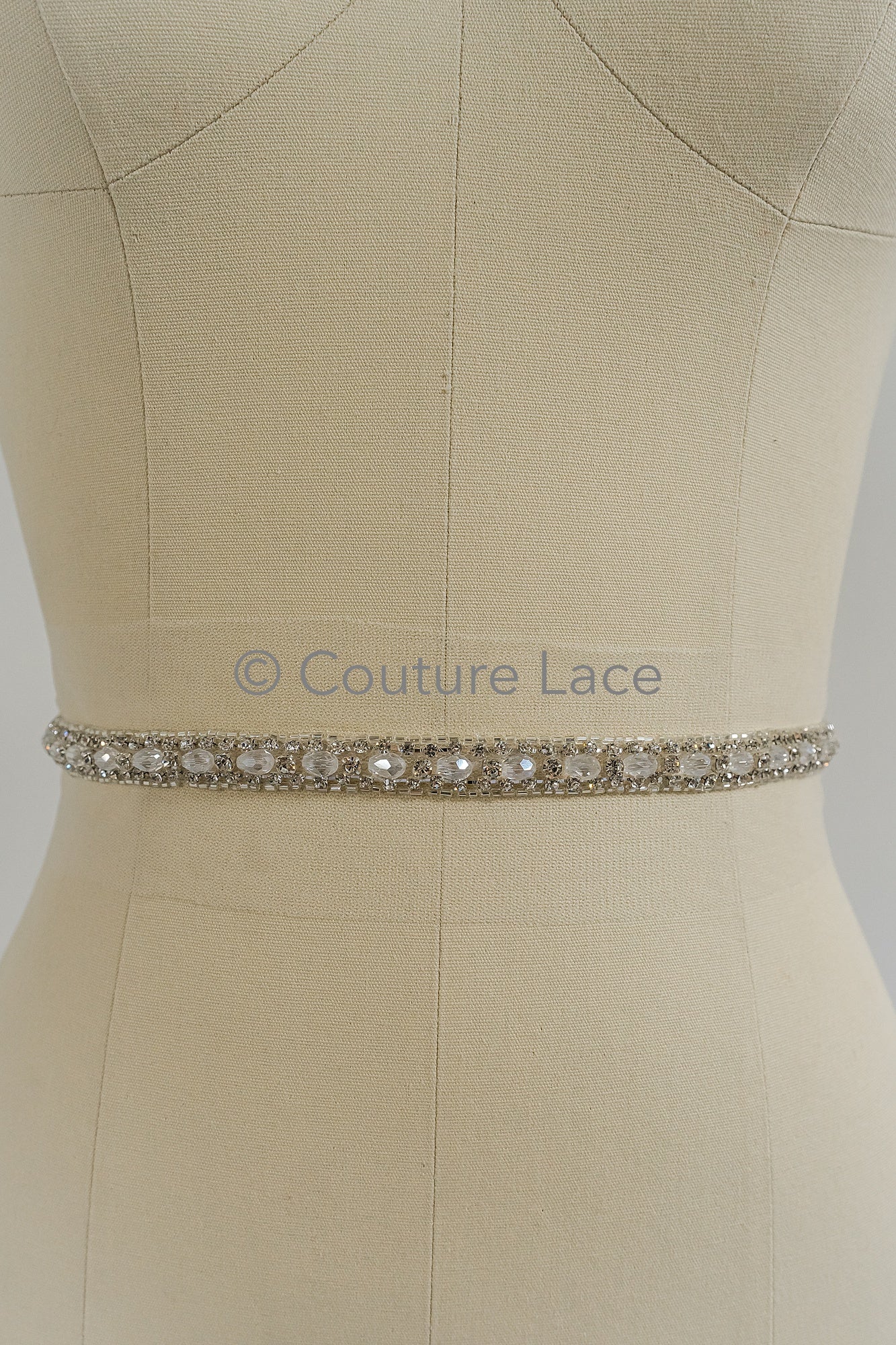Brautspitze Borte mit Perlen & Kristallen Silber/ Spitzenborte mit Perlen/ Brautgürtel Borte/ Spitzenborte für Brautkleid// T24-096