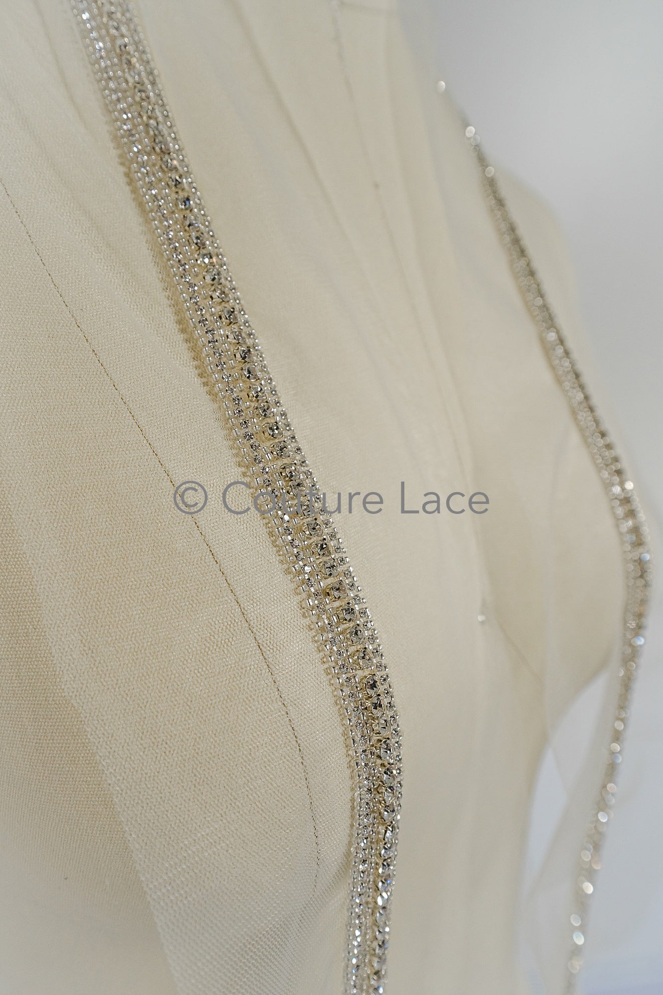 Brautspitze Borte mit Perlen & Kristallen Silber/ Spitzenborte mit Perlen/ Brautgürtel Borte/ Spitzenborte für Brautkleid// T24-097