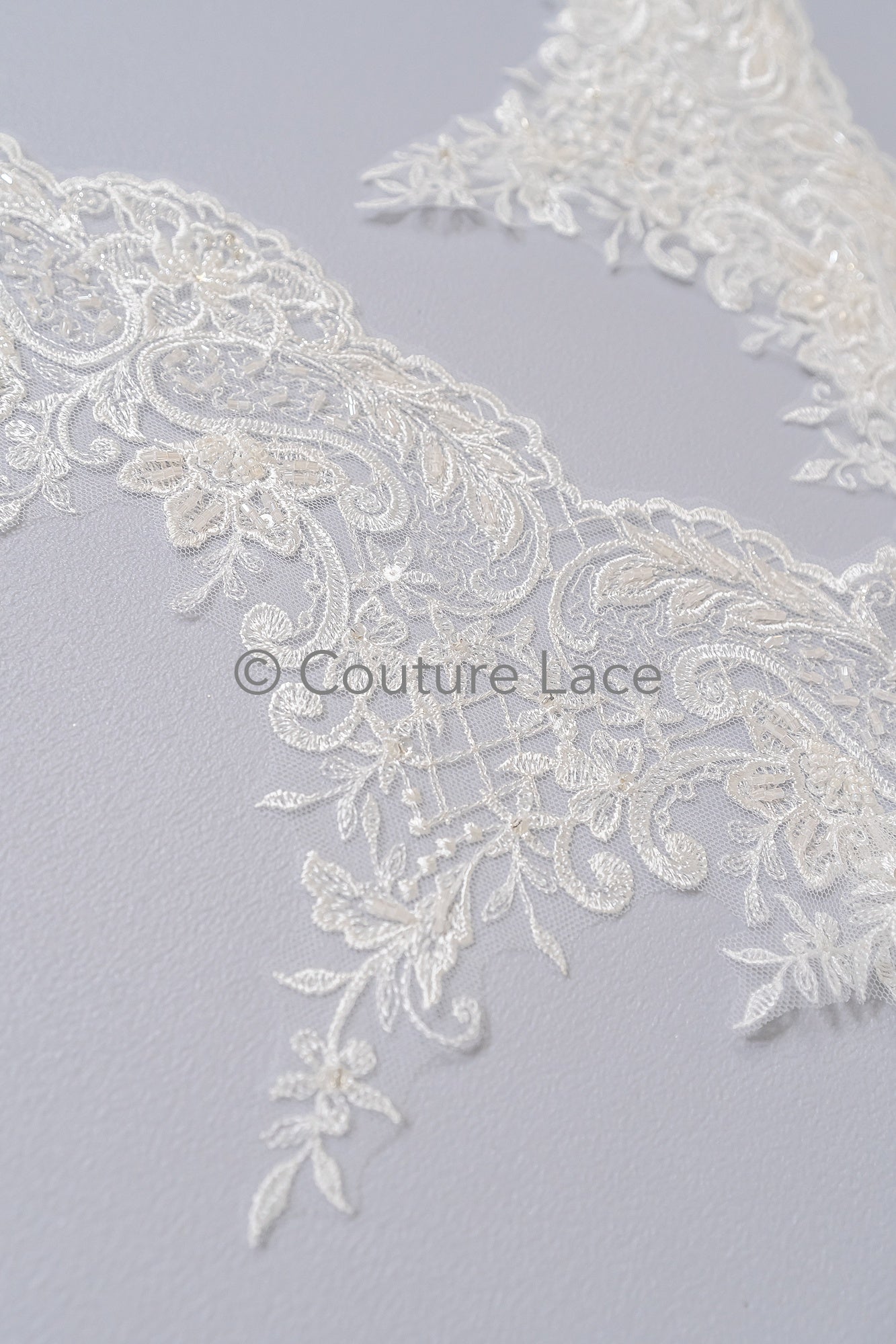 Pearl lace trim off-white/ bridal lace trim/ lace trim with pearls// T21-122