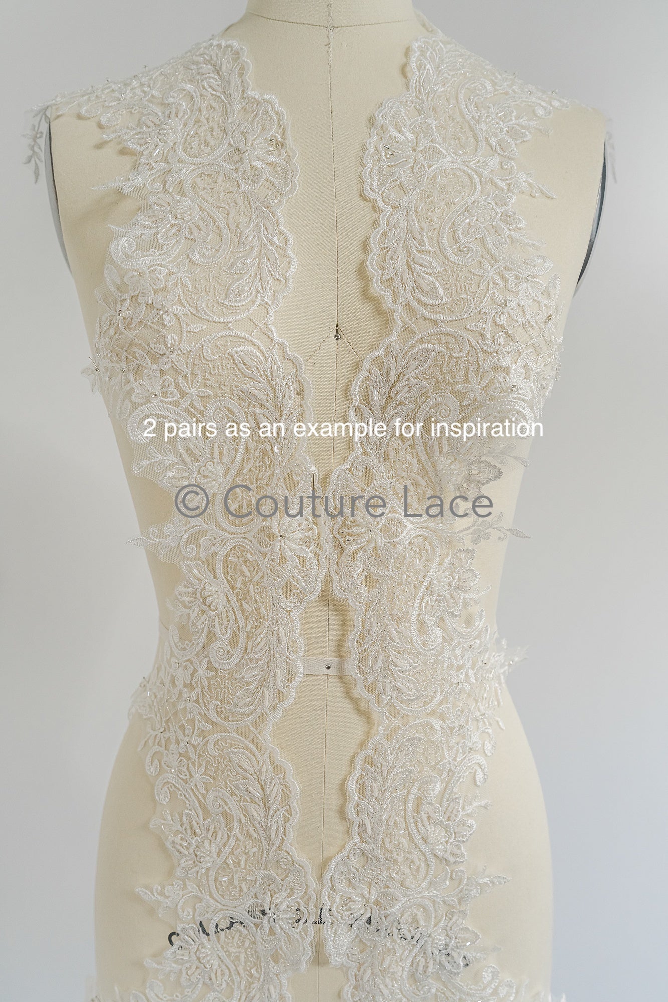 Pearl lace trim off-white/ bridal lace trim/ lace trim with pearls// T21-122