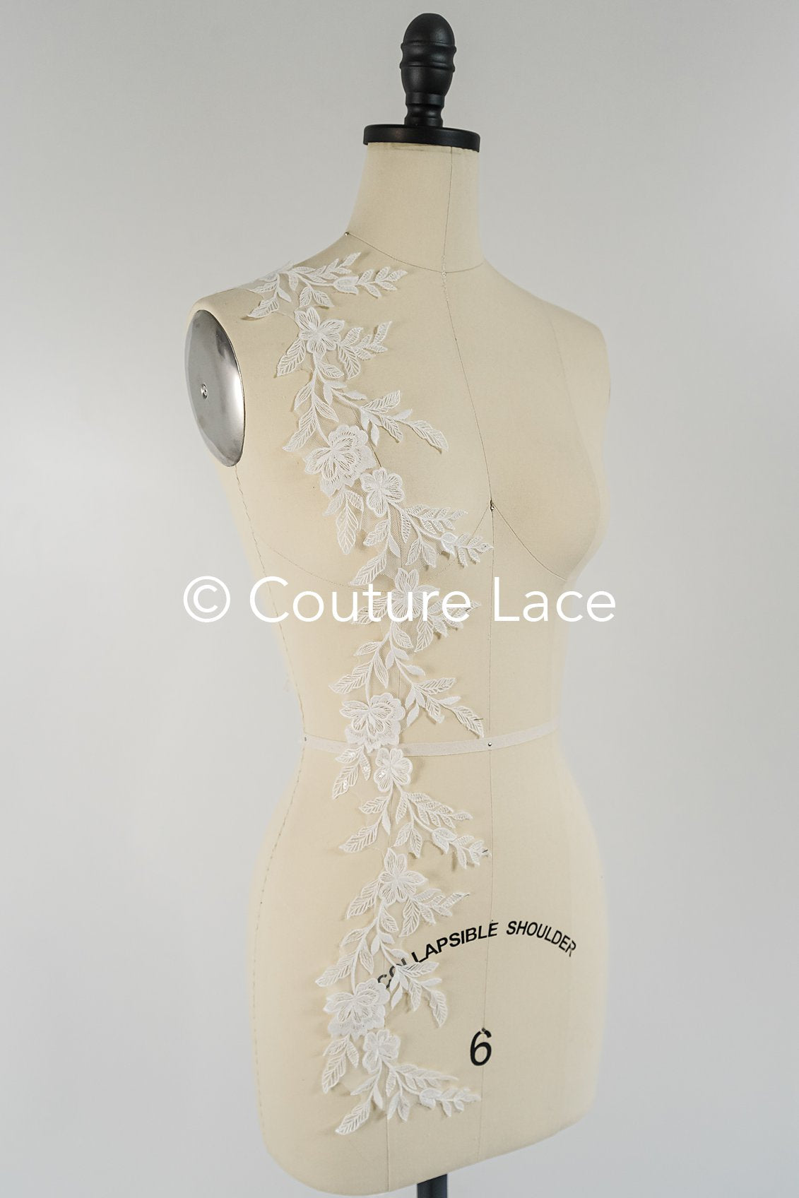 Brautspitze Borte mit Pailletten/ Spitzenborte off-white/ Braut Spitzenborte/ Spitzenborte für Brautkleid// T24-002