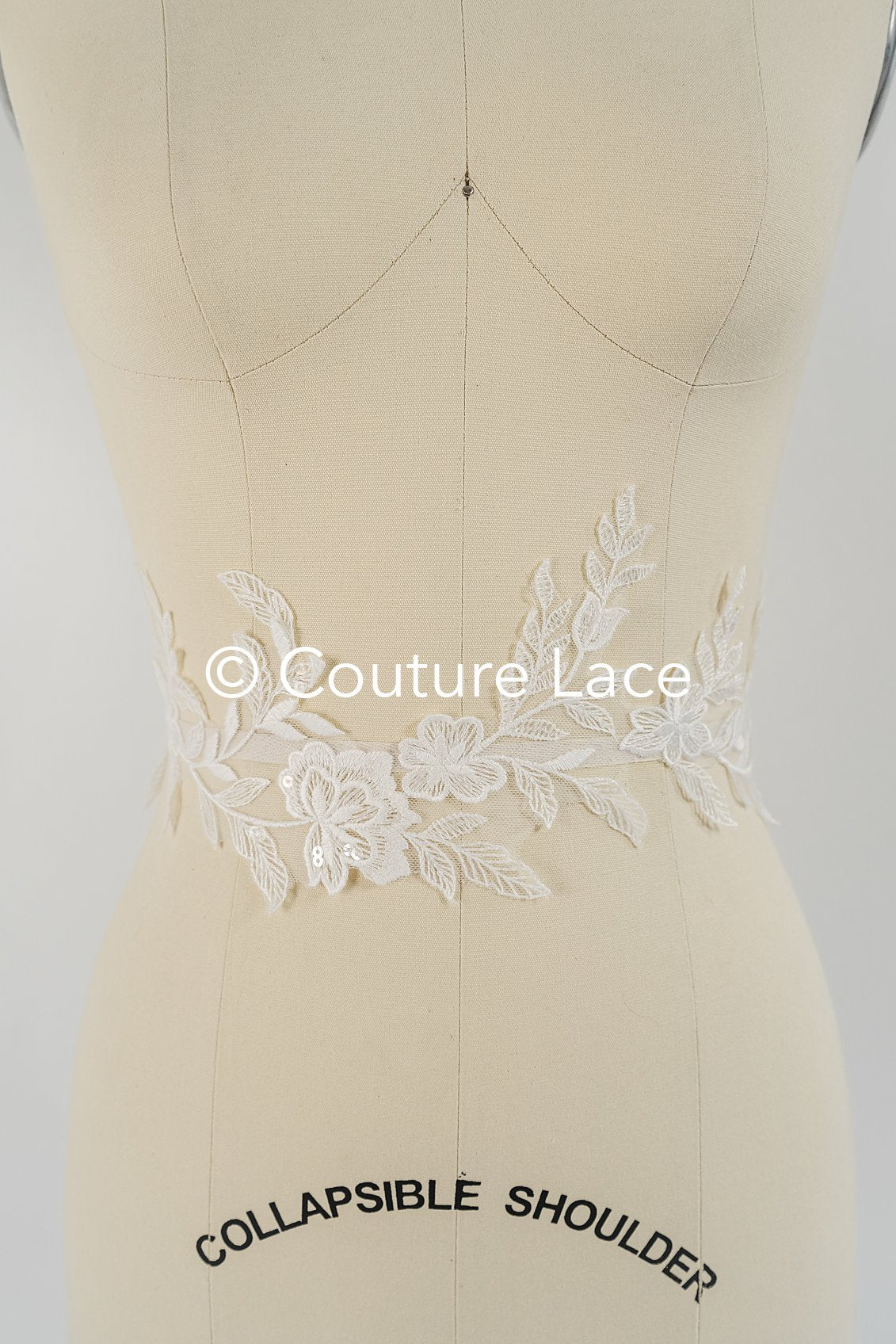 Brautspitze Borte mit Pailletten/ Spitzenborte off-white/ Braut Spitzenborte/ Spitzenborte für Brautkleid// T24-002