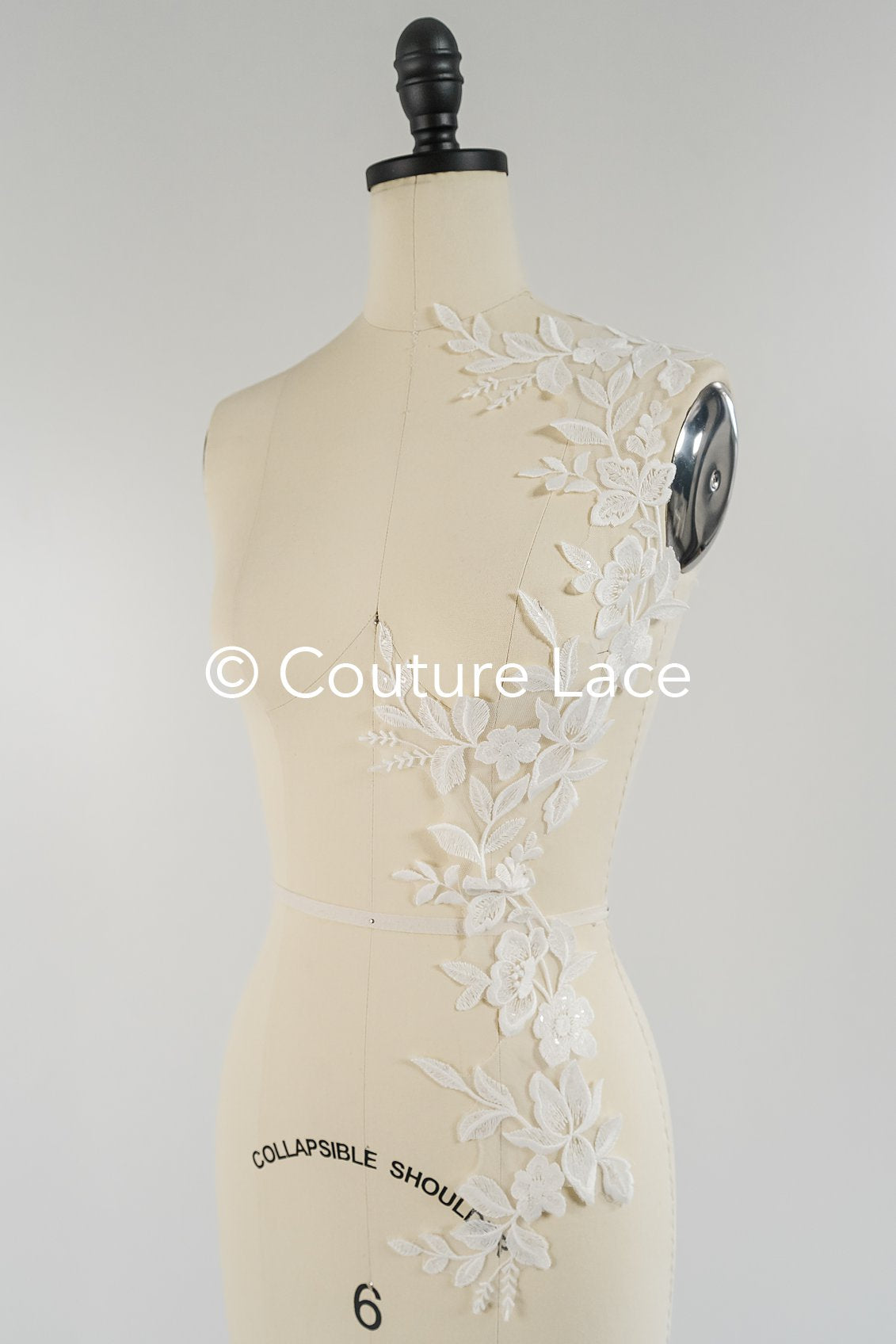 Brautspitze Borte mit Pailletten/ Spitzenborte off-white/ Braut Spitzenborte/ Spitzenborte für Brautkleid// T24-018