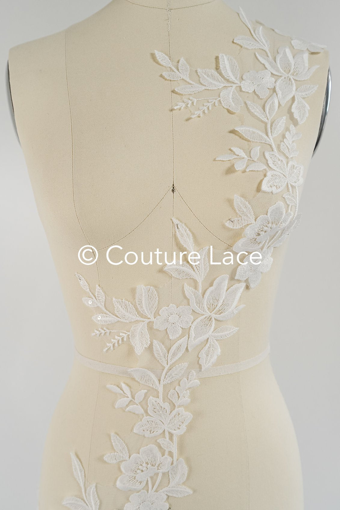 Brautspitze Borte mit Pailletten/ Spitzenborte off-white/ Braut Spitzenborte/ Spitzenborte für Brautkleid// T24-018
