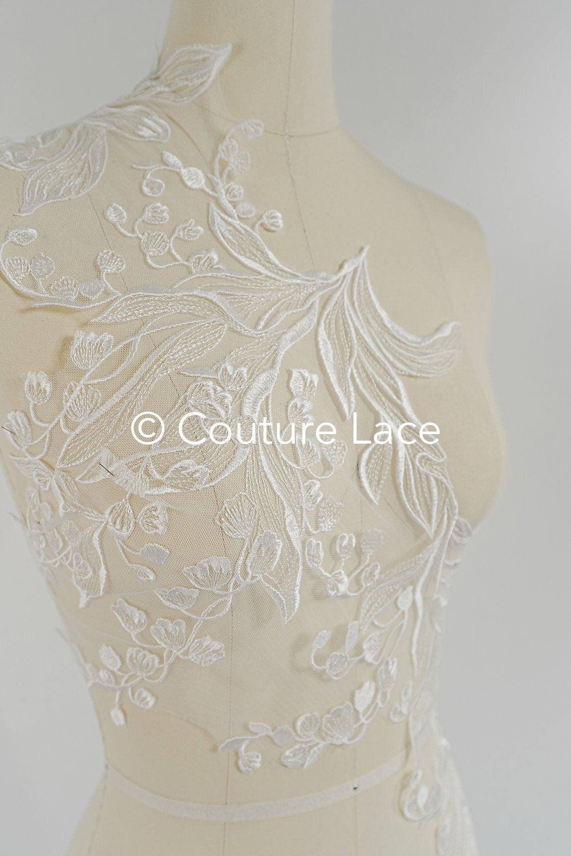 Brautspitze Borte/ Spitzenborte off-white/ florale Braut Spitzenborte/ Spitzenborte für Brautkleid// T24-026