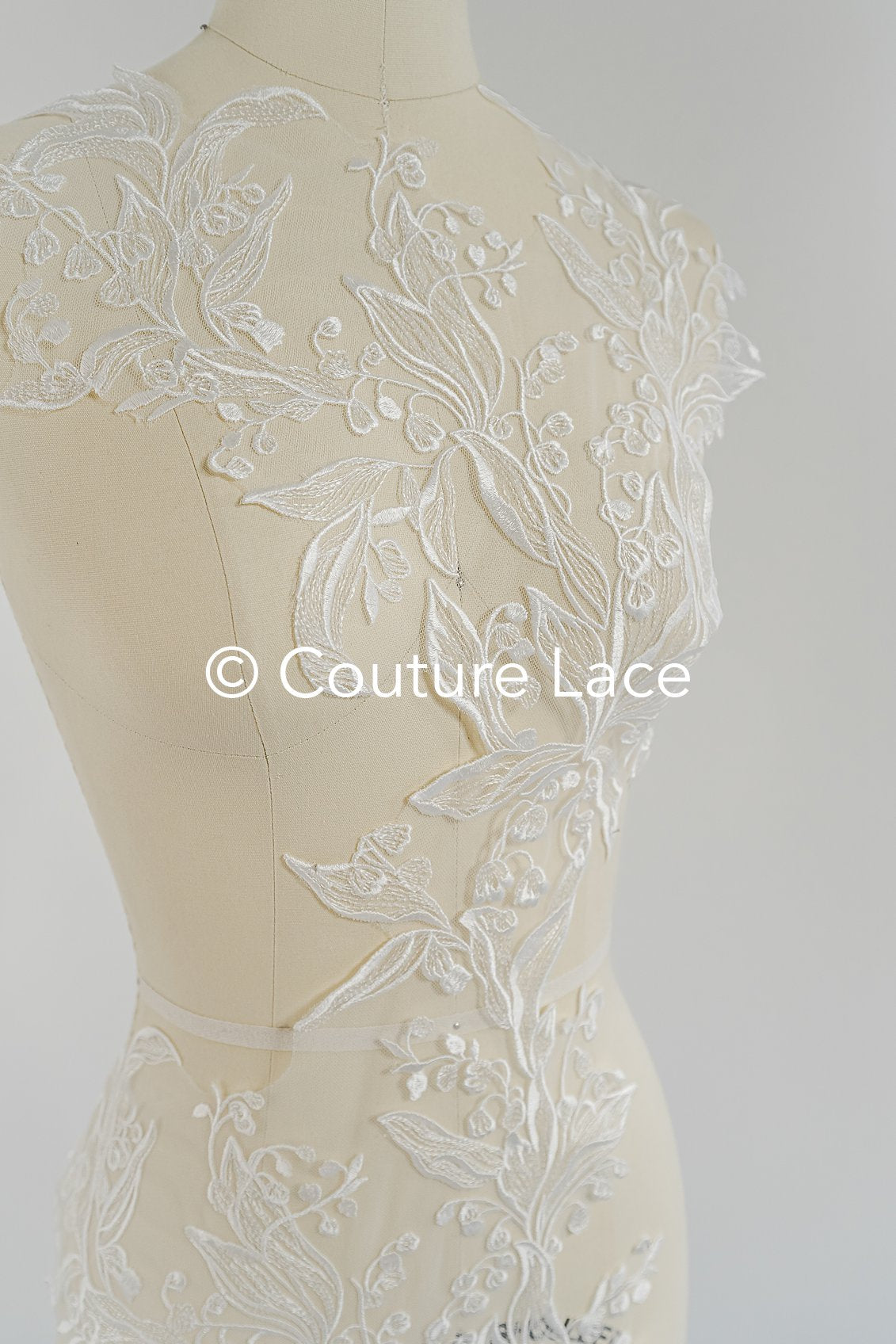 Brautspitze Borte/ Spitzenborte off-white/ florale Braut Spitzenborte/ Spitzenborte für Brautkleid// T24-027